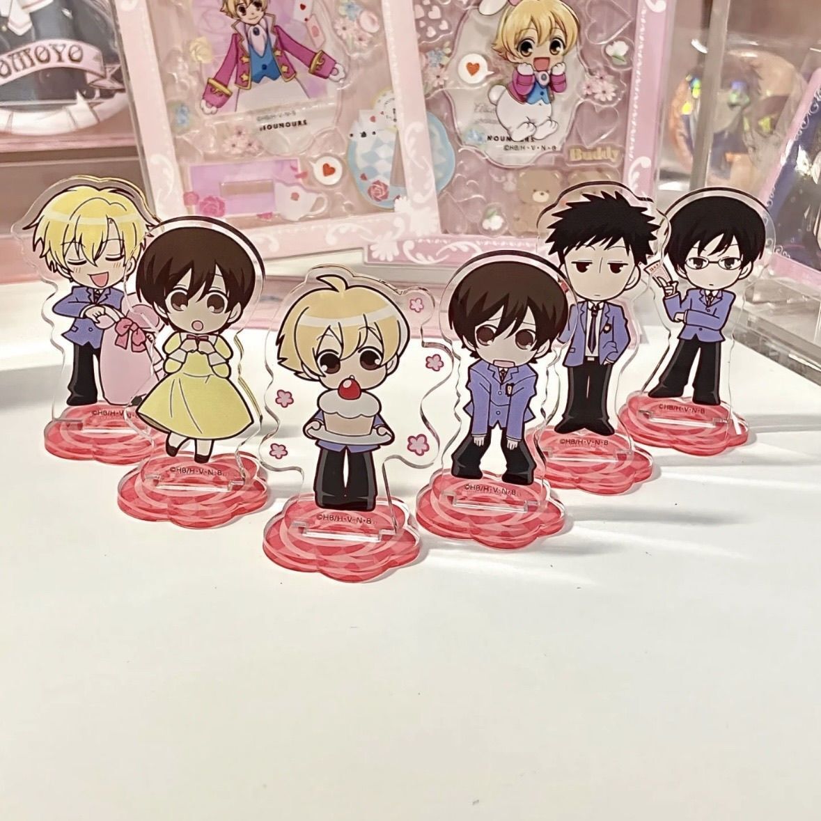 6Pc/Set Ouran High School Host Club Haruhi Fujioka Tamaki Suou 5cm Acrylic Stand