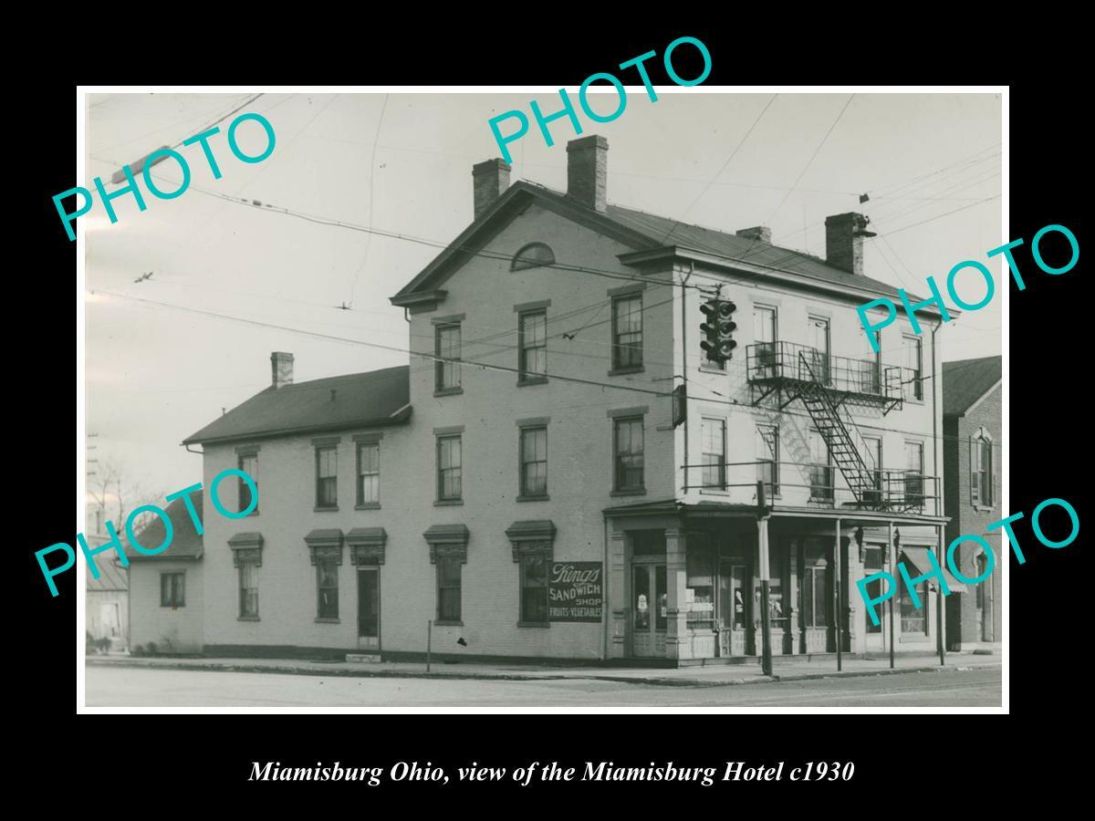OLD 8x6 HISTORIC PHOTO OF MIAMISBURG OHIO VIEW OF THE MIAMISBURG HOTEL c1930