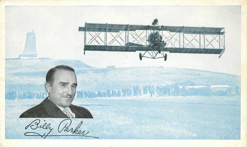 1953 Billy Parker Phillips 66 Advertising Early Aviation Reenactment Postcard