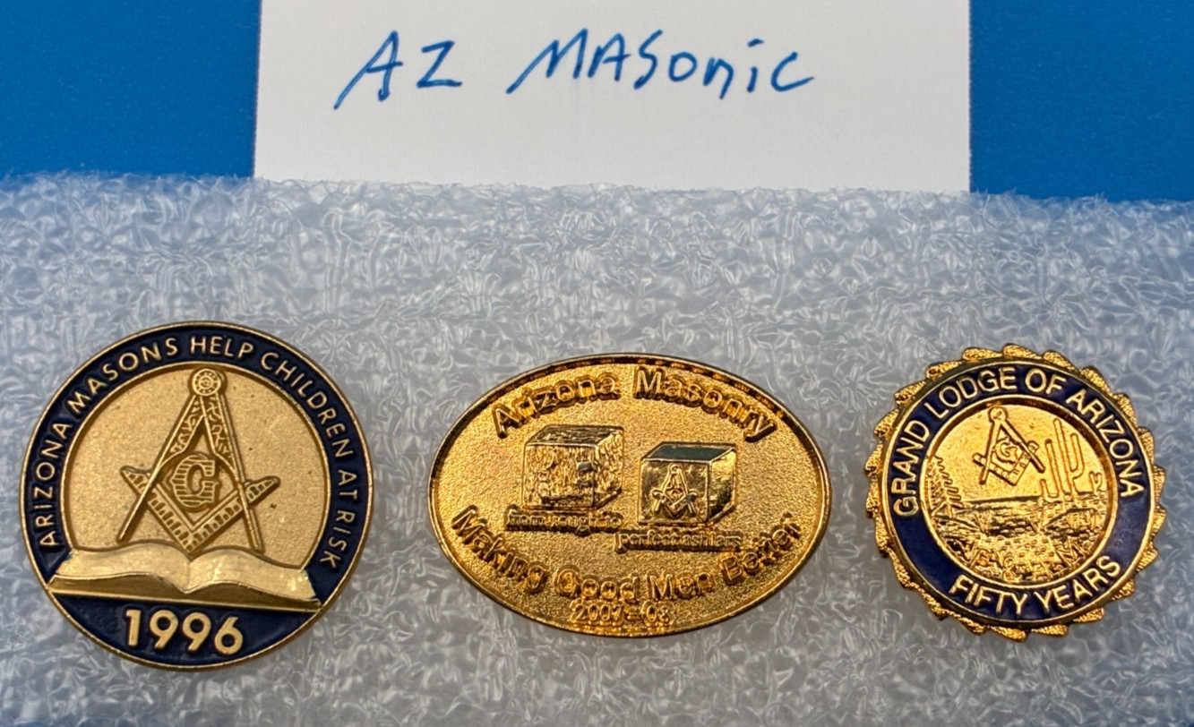 Arizona Masonic Lapel Set Vintage Set of 3