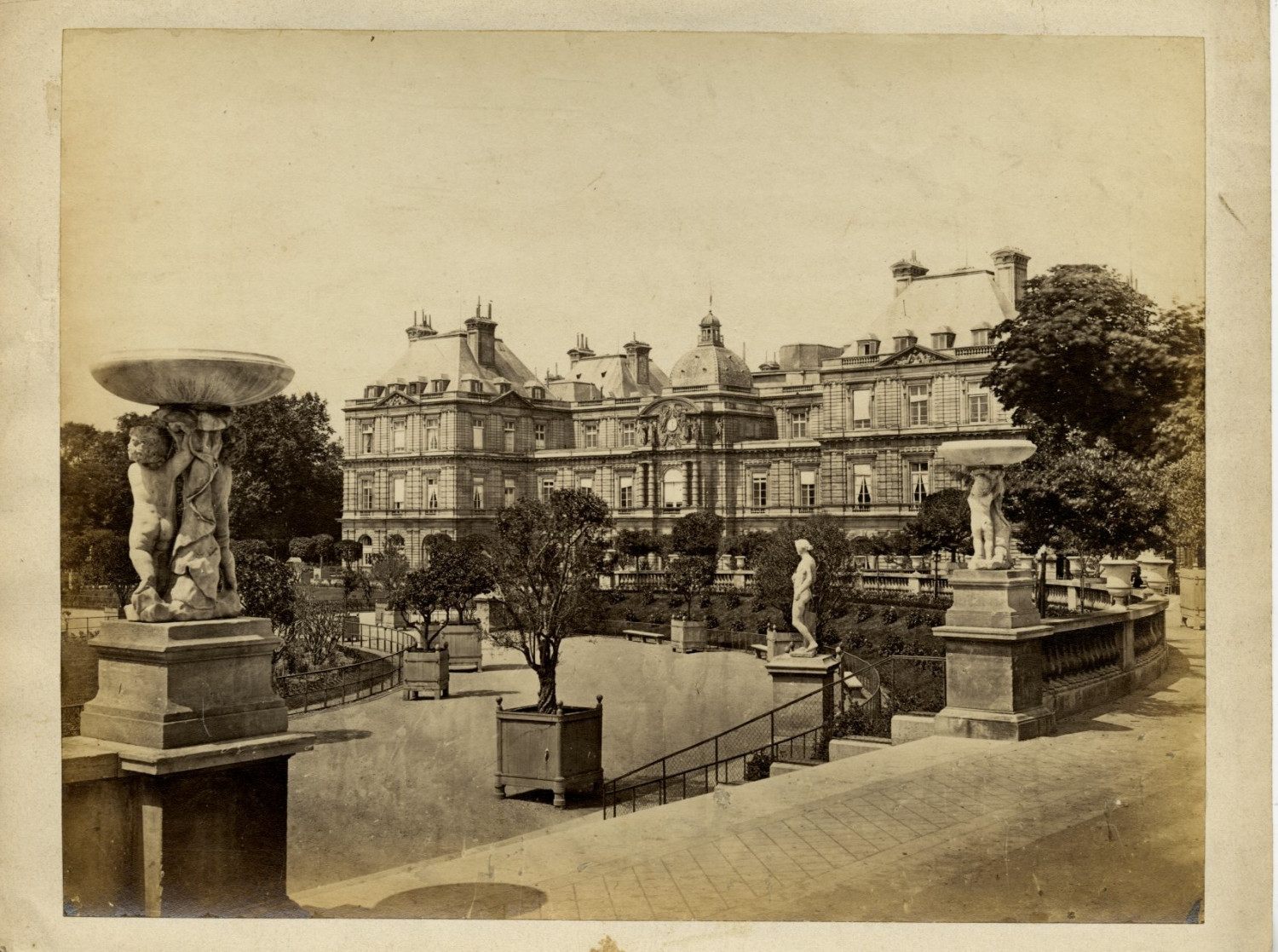 Paris, Jardin du Luxembourg Vintage Albumen Print Albumen Print 21x27 Paris, Jardin du Luxembourg Vintage Albumen Print Albumen Print 21x27