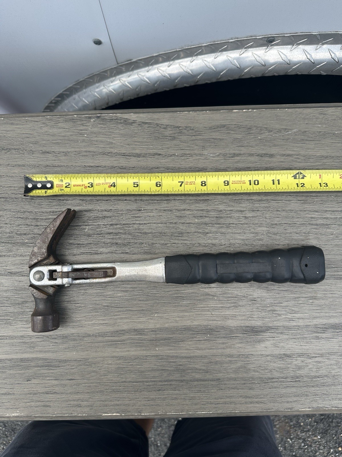 Vtg Adjustable Head Curved Claw Hammer/Prybar RARE