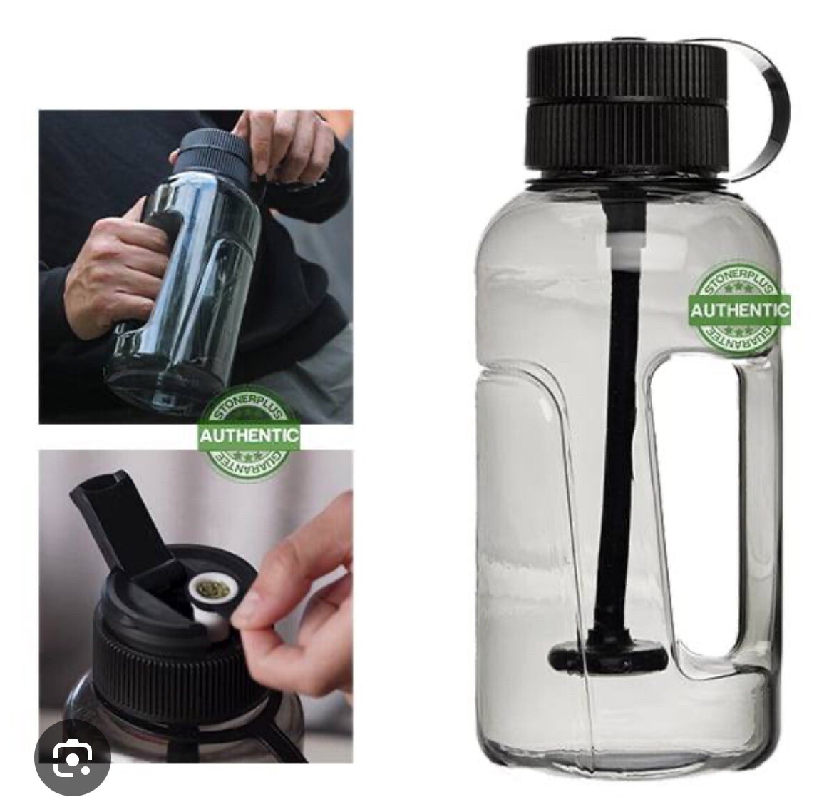Zmokie 9inch Portable Plastic Hookah 1000ml Bottle Water Pipe Smoking Bong Gray Zmokie 9inch Portable Plastic Hookah 1000ml Bottle Water Pipe Smoking Bong Gray