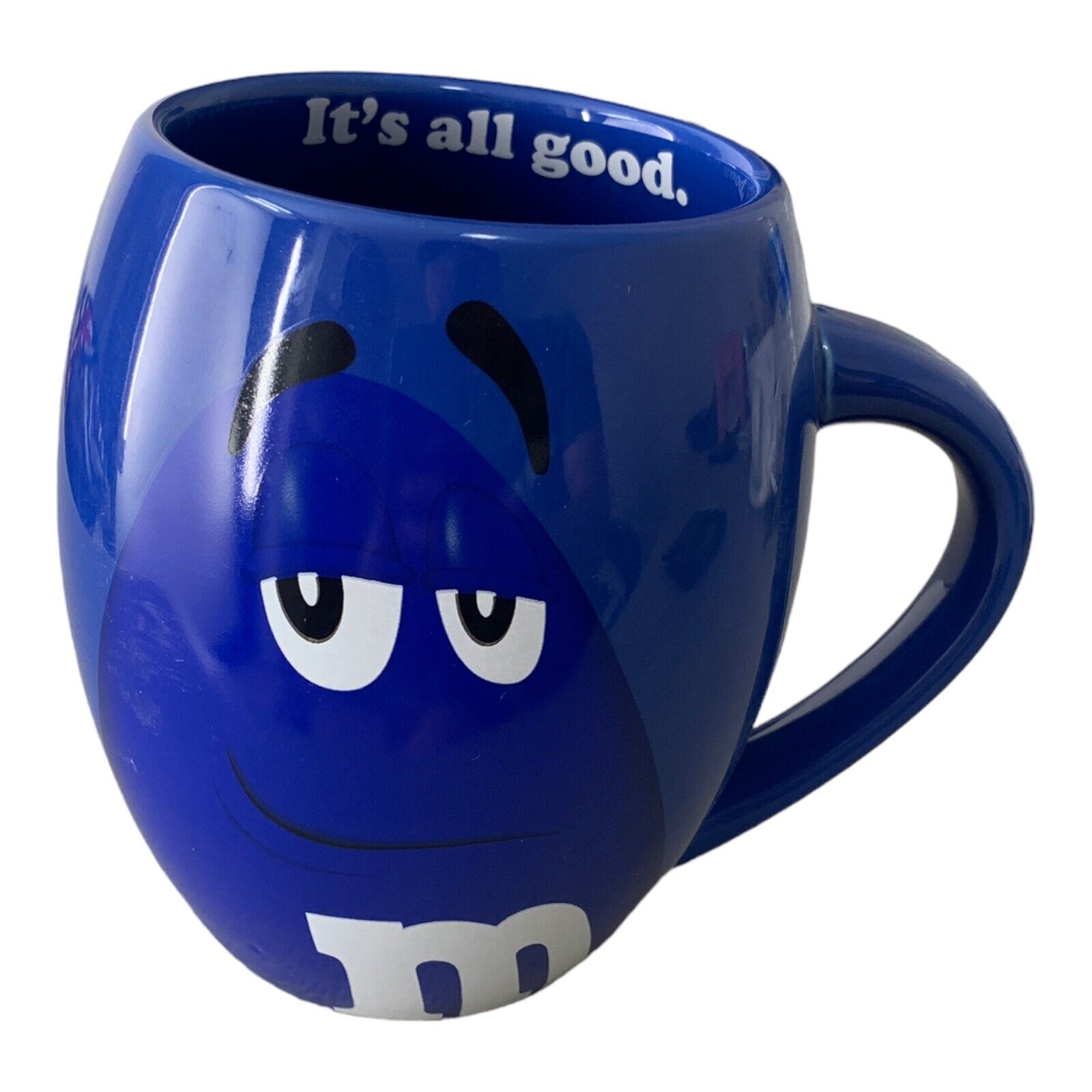M&M Coffee Mug 20 Oz Blue “It’s all good” 2013 from M&M’s World 4.75”