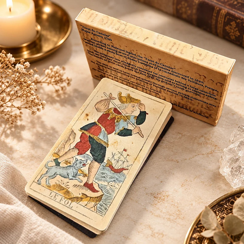 Tarot Du Canular 1749 Vintage Tarot Cards, 22 Major Arcana, 10.5*6Cm Antique Fre