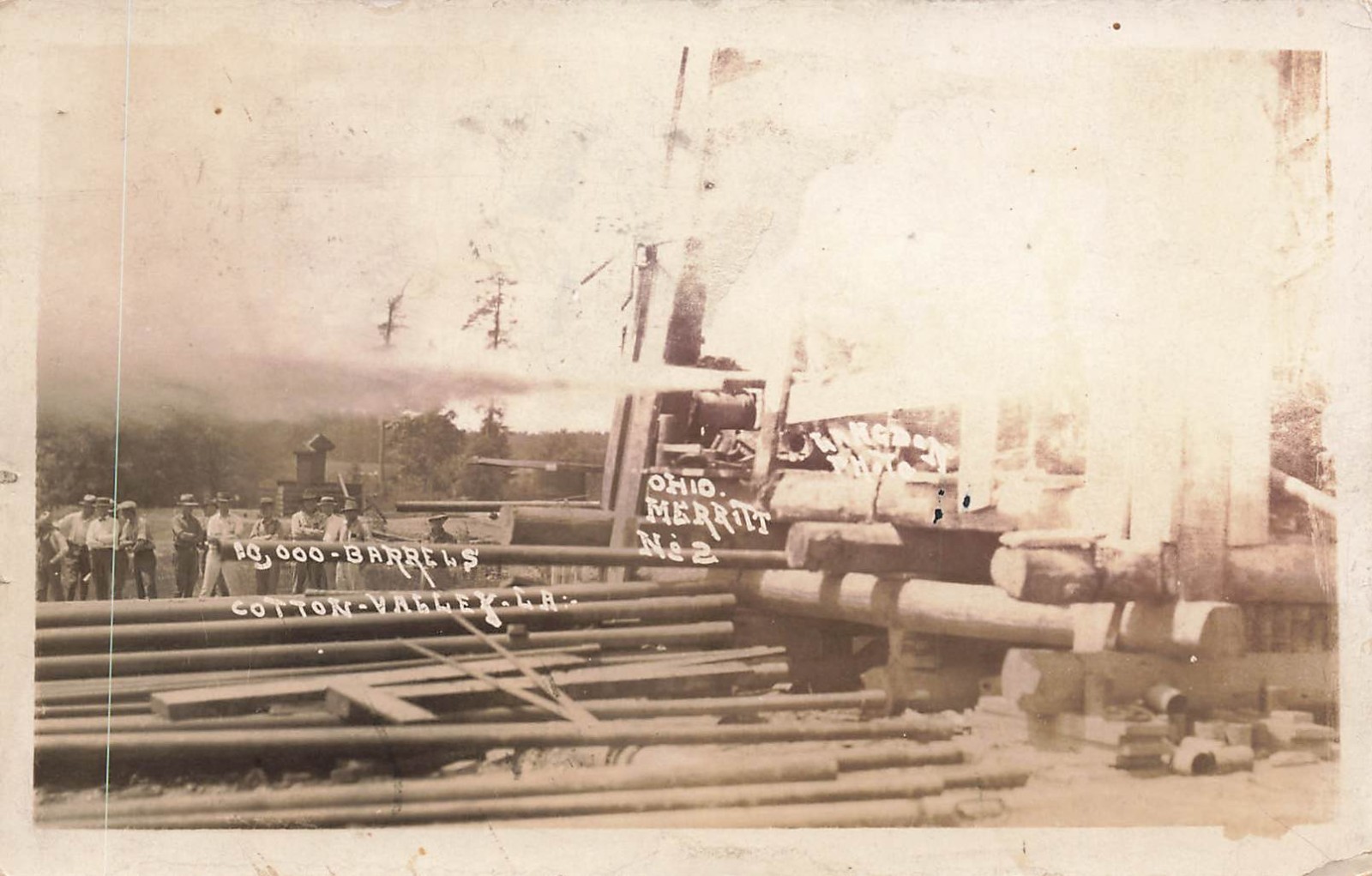 LP07  Cotton Valley Louisiana Ohio Merritt Oil Company RPPC 1925 Postcard