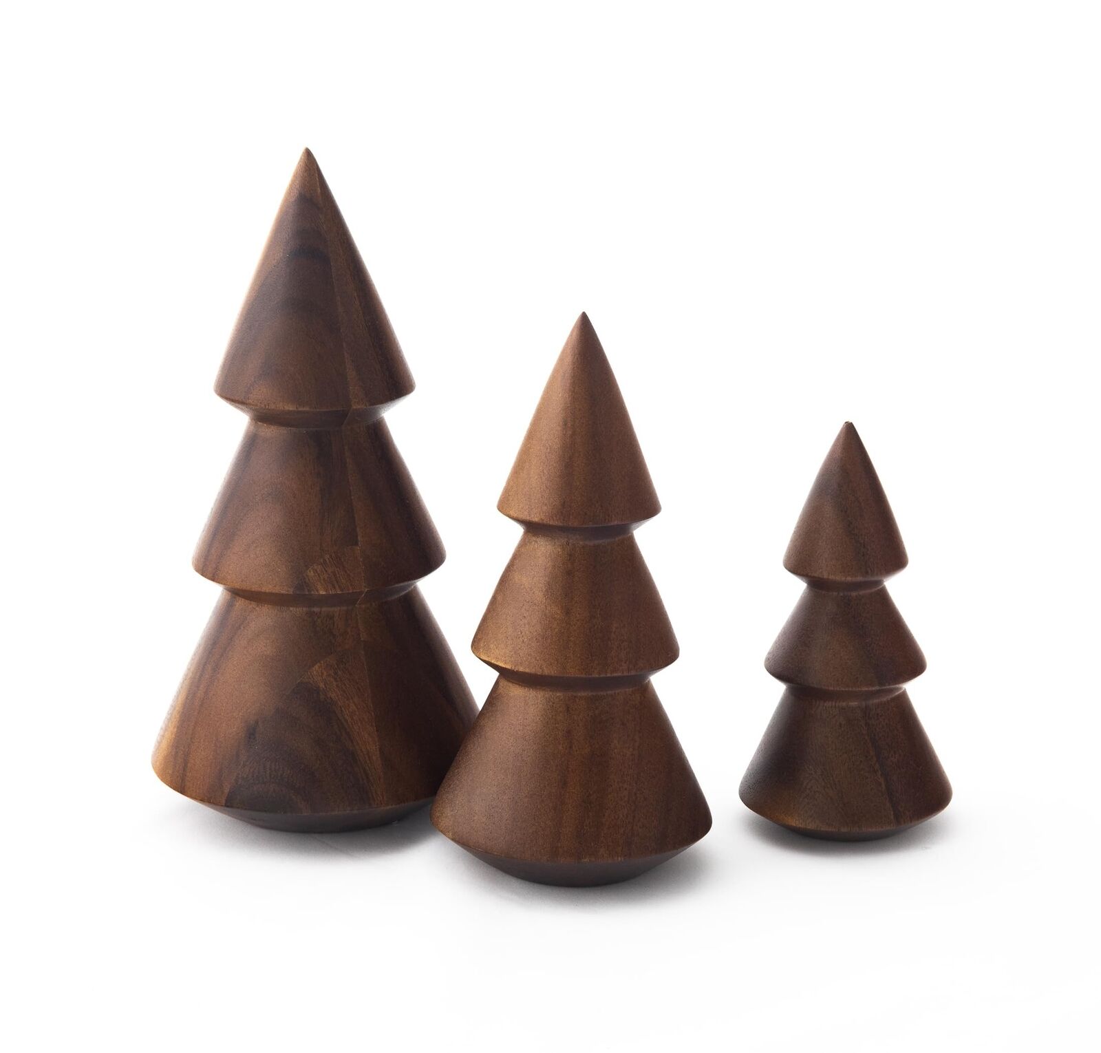 Nambe Wooden Tree Trio | Set of 3 Mini Christmas Trees Figurines | Mini Chris...