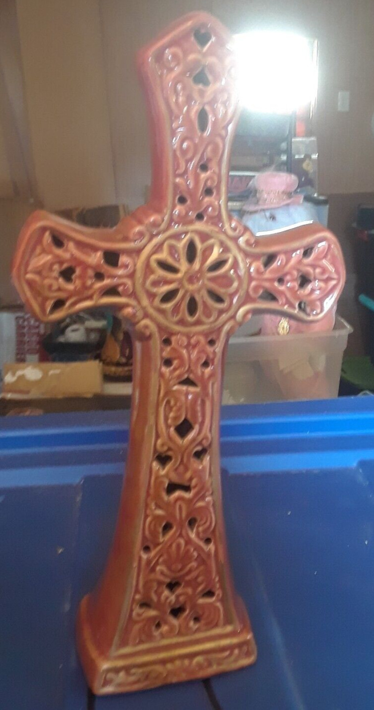 Free Standing Religious Ceramic Large Cross  12\