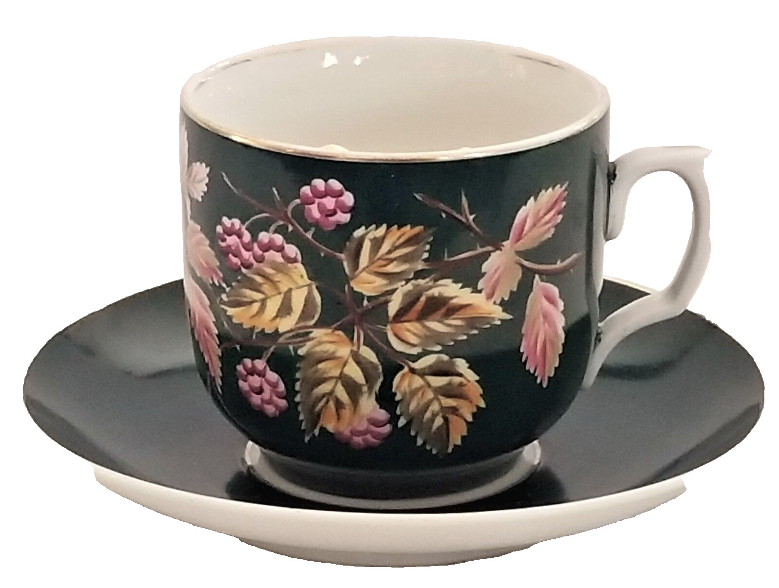 Mustache CUP & SAUCER, Porcelain, Dp pon 1875, Germany, Blackberry, 6.5\