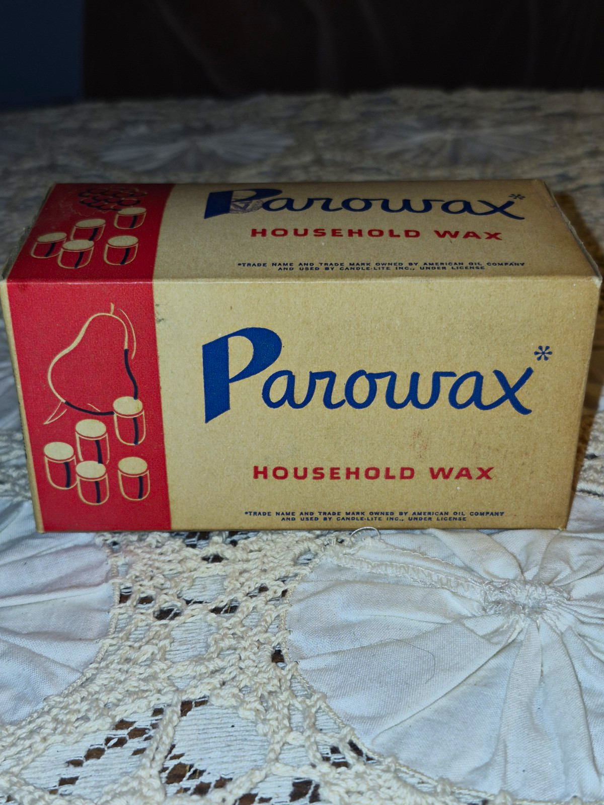  vintage Parowax Household Wax Paraffin Wax Block 1 lb Box 4 Cakes advertising 
