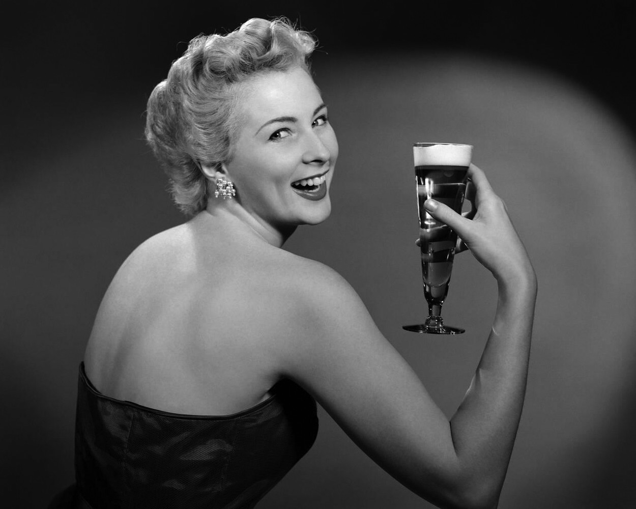 Vintage Woman Beer 8x10 Photo Print Retro Bar Decor Drinking Alcohol Pilsner