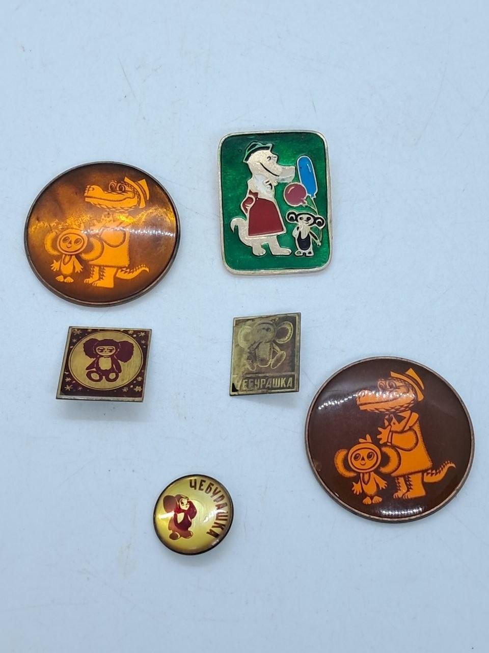 Cheburashka Badges Soviet Cartoon Badge Vintage Pin Pinback Collectible USSR