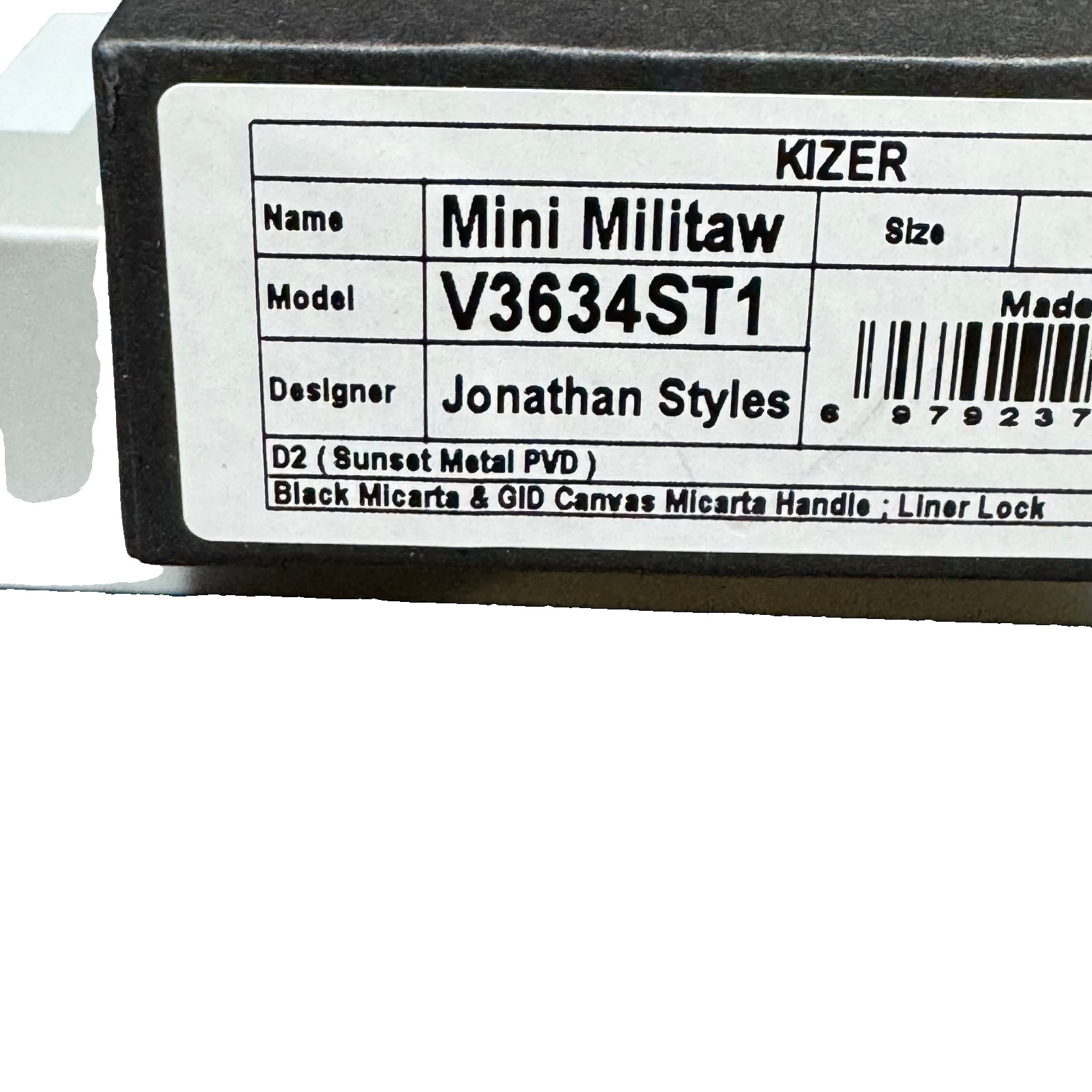 Kizer Mini Militaw TikTok exclusive GID Canvas Micarta Handle. Liner Lock