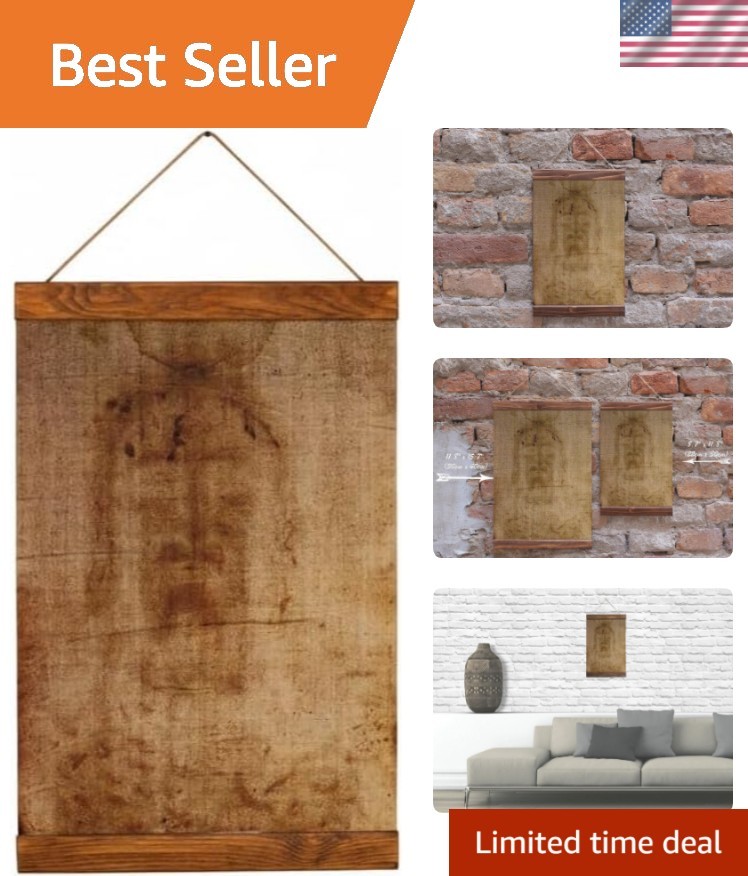 Shroud of Turin Jesus Face Antique Linen Canvas, Wood Framed Art 8.7x11.8 Shroud of Turin Jesus Face Antique Linen Canvas, Wood Framed Art 8.7x11.8