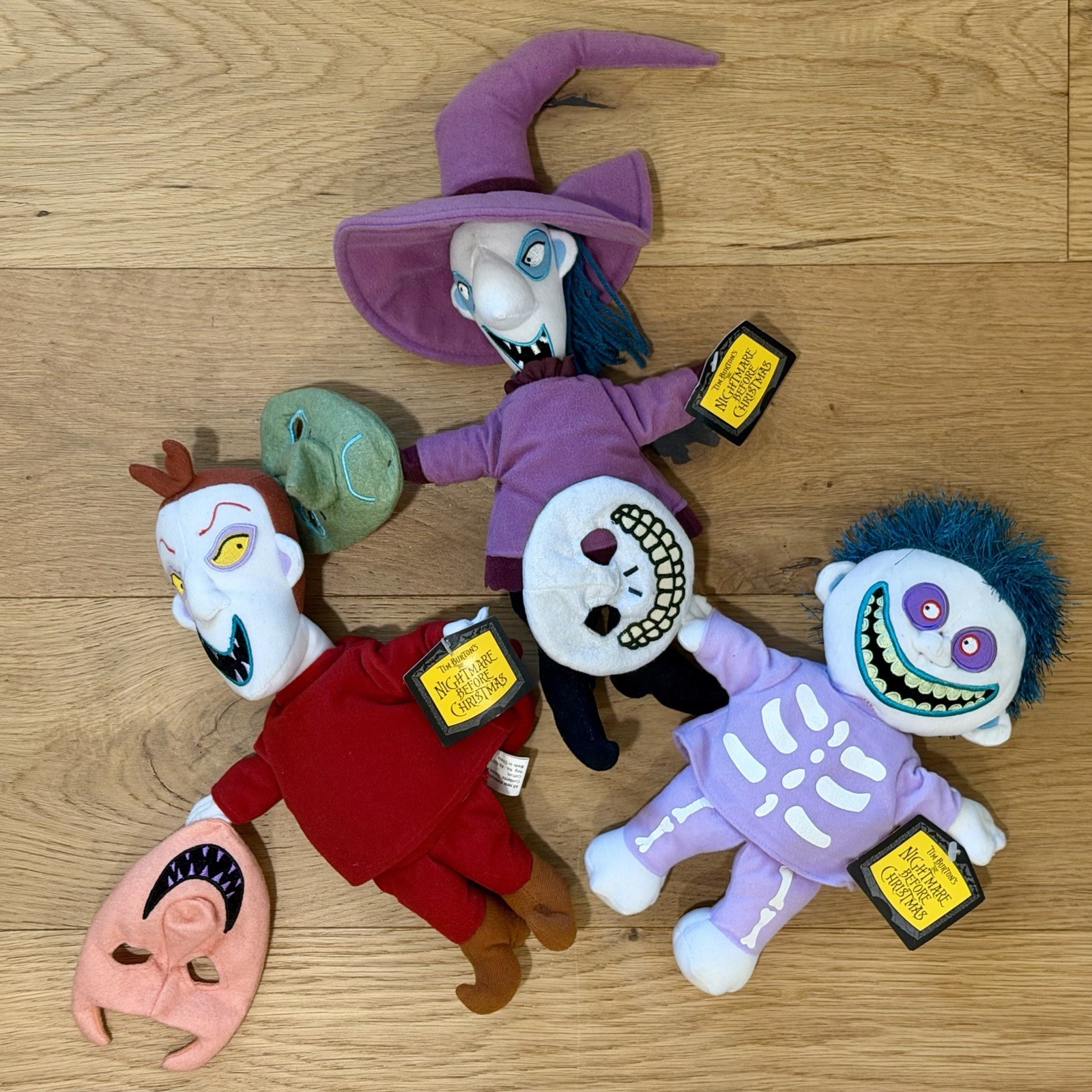 2004 NECA Nightmare Before Christmas Lock Shock & Barrel Plush Set of 3 (NWT)