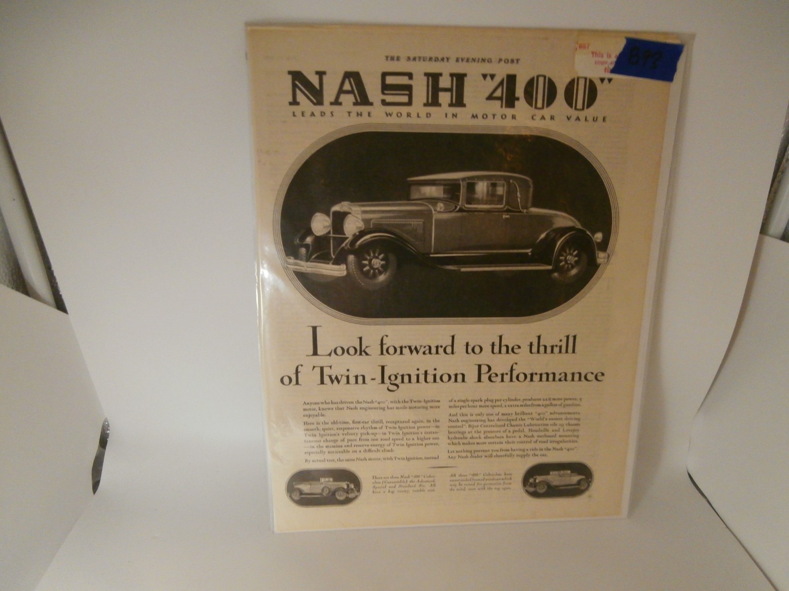 Vintage 1929 NASH 400 Motor Car Automobile Print Ad 14\