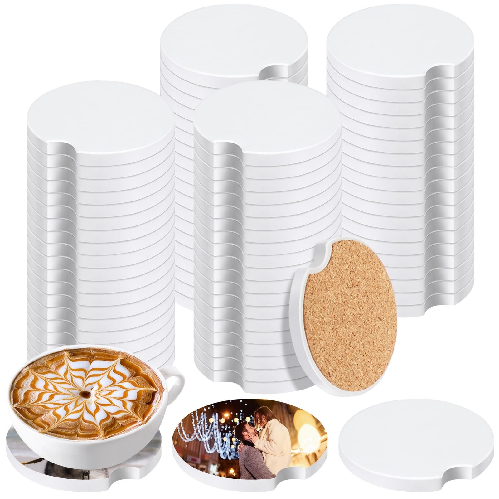 80 Pcs Sublimation Coasters Blanks Ceramic Car Coasters Sublimation Blanks Bu... 80 Pcs Sublimation Coasters Blanks Ceramic Car Coasters Sublimation Blanks Bu...