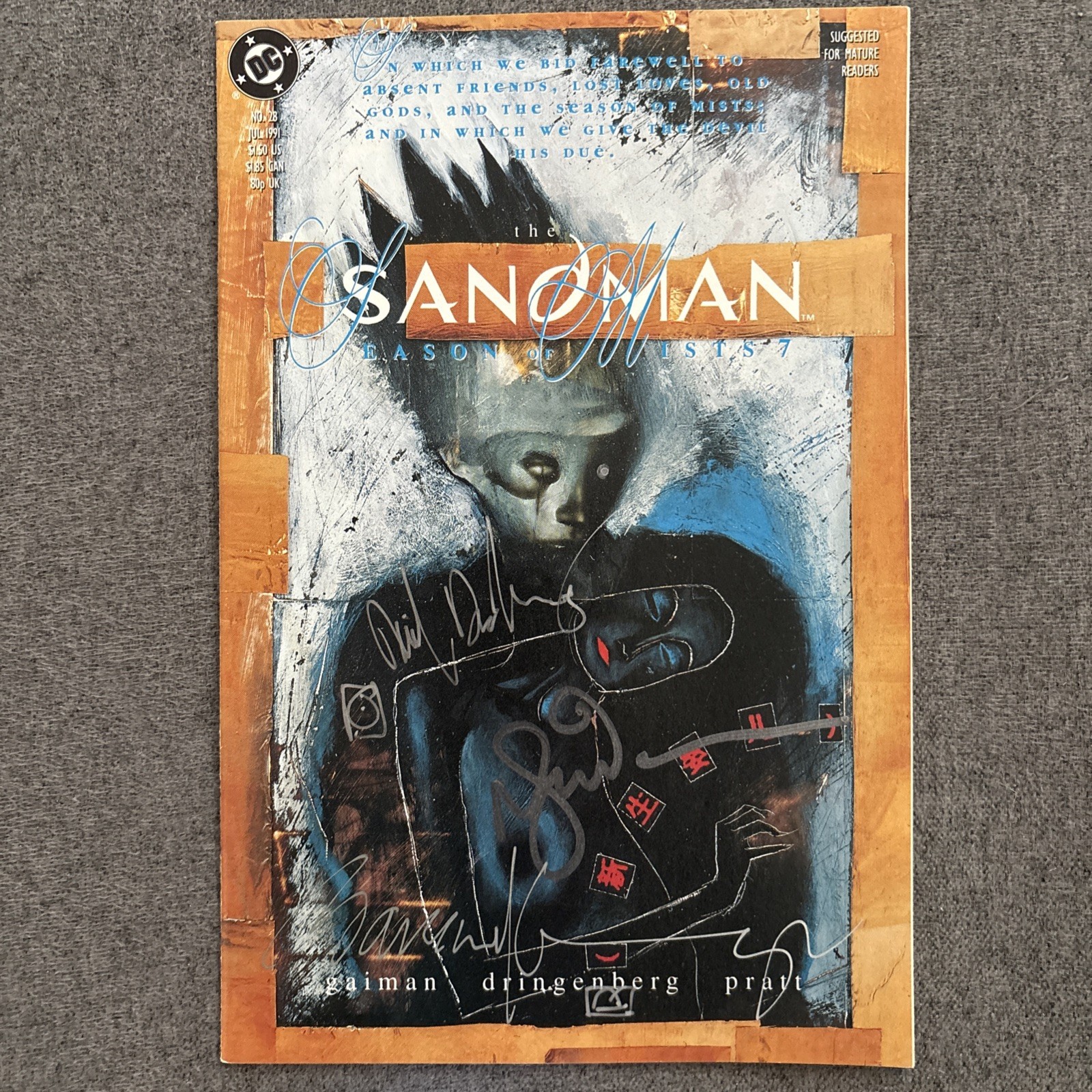 Sandman #28 DC Vertigo 3X Signed by: Neil Gaiman, Dave McKean & Mike Dringenberg