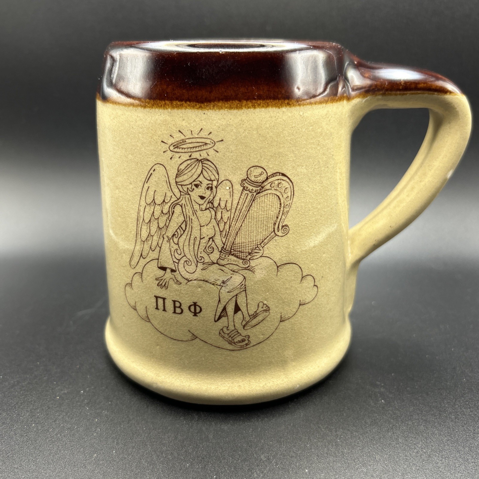 Vintage Monmouth Pottery Sorority Mug 1980 Pi Beta Phi Kappa Kappa Gamma Duo