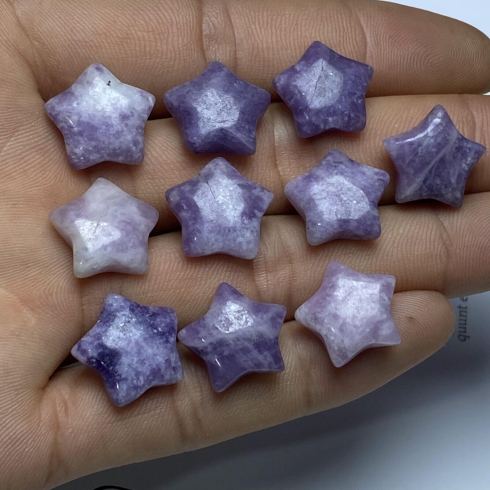10pc Wholesale Natural Purple mica carved mini star quartz crystal reiki healing
