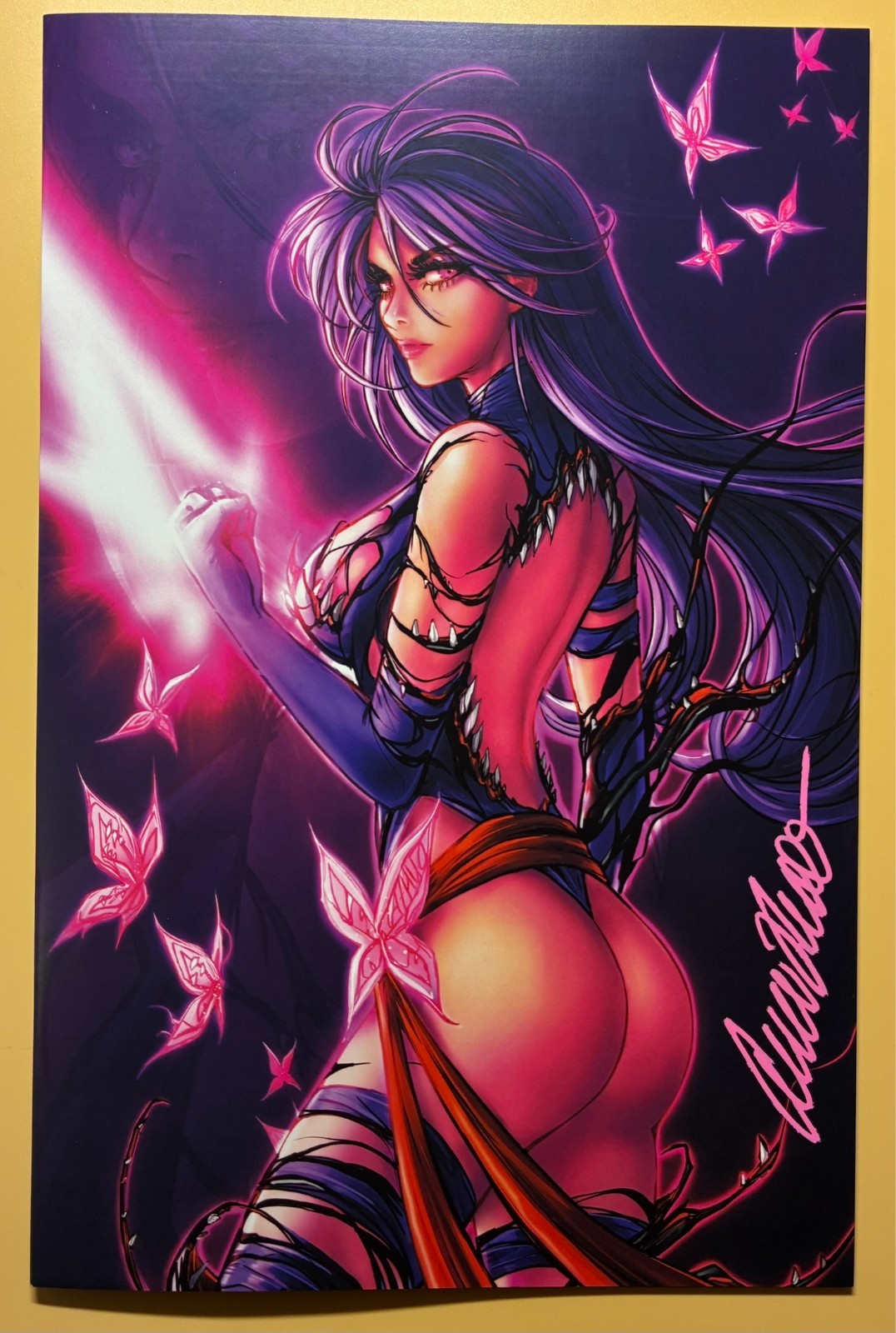 White Widow #1 Psylocke Virgin cover Anna Zhuo Signed w/COA