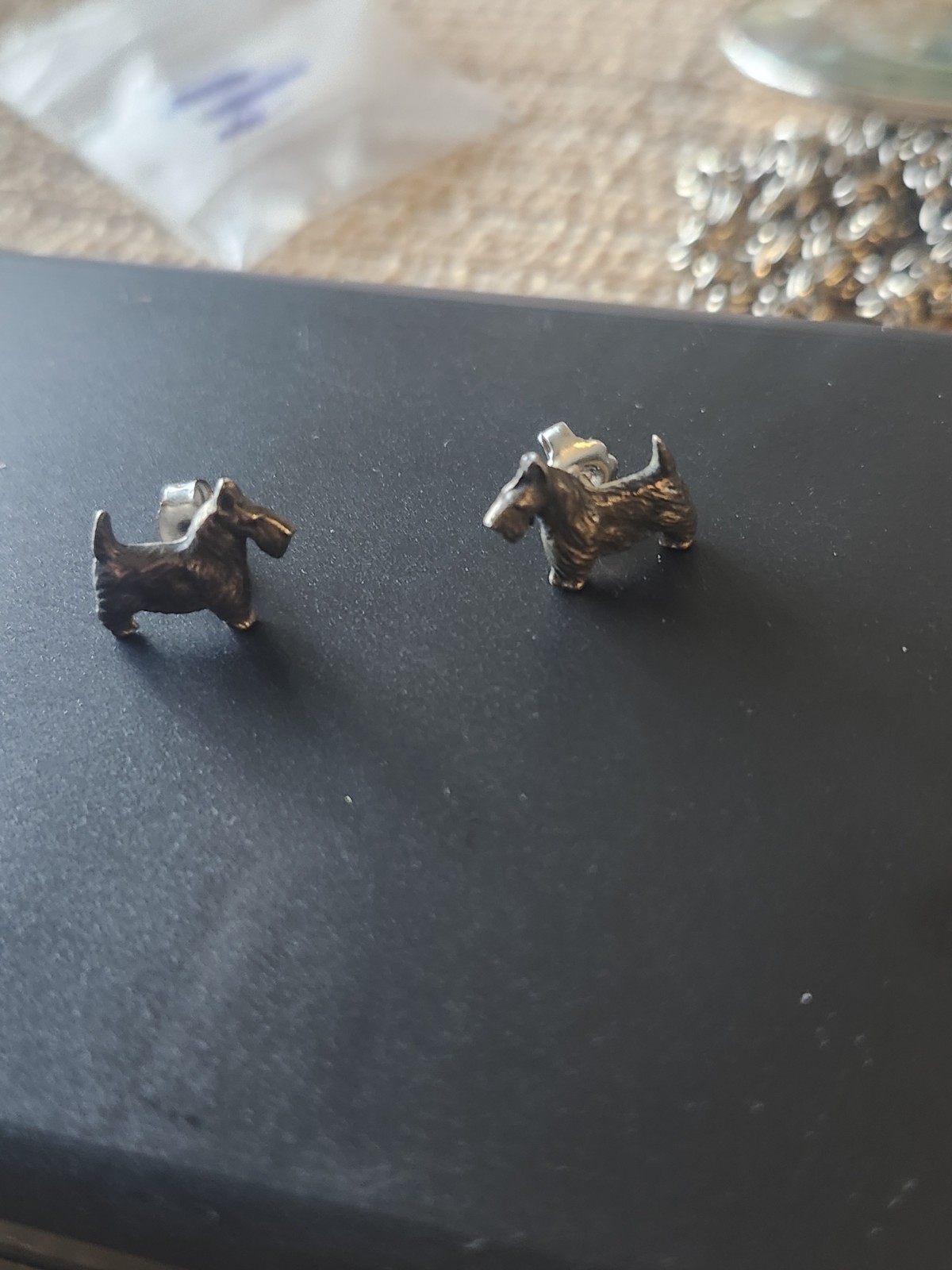 Vintage James Avery Scottie dog post earrings