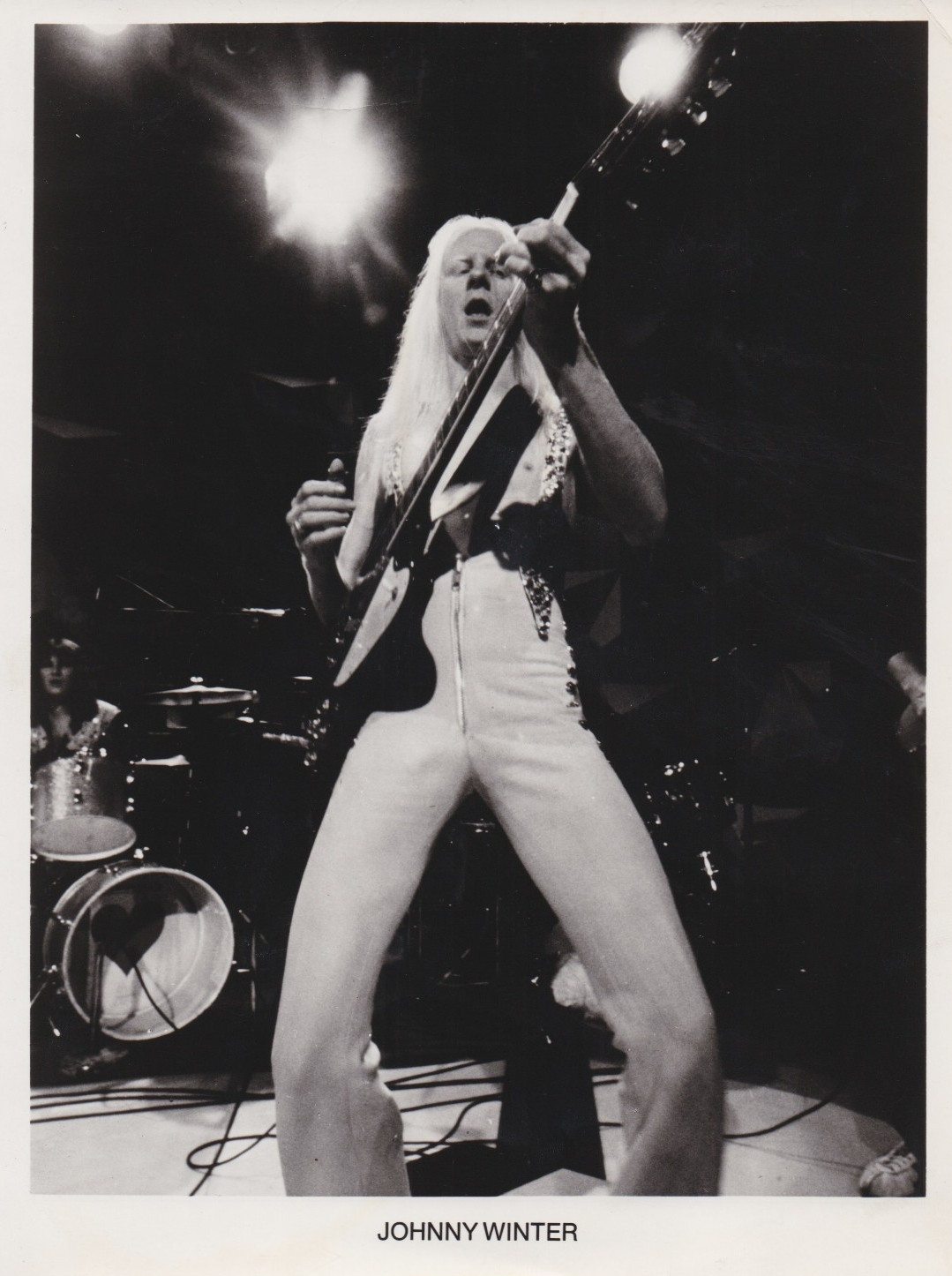 1975 Press Photo Blues Rock Guitarist Johnny Winter