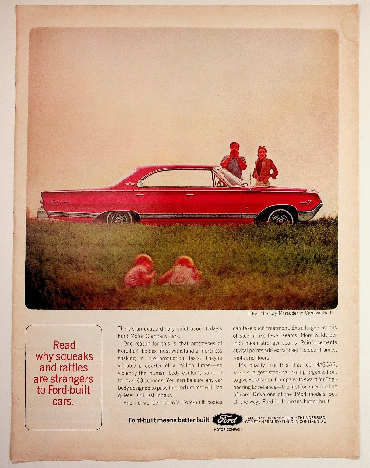 1964 Mercury Marauder Carnival Red Original Vintage Ford Car Magazine Ad