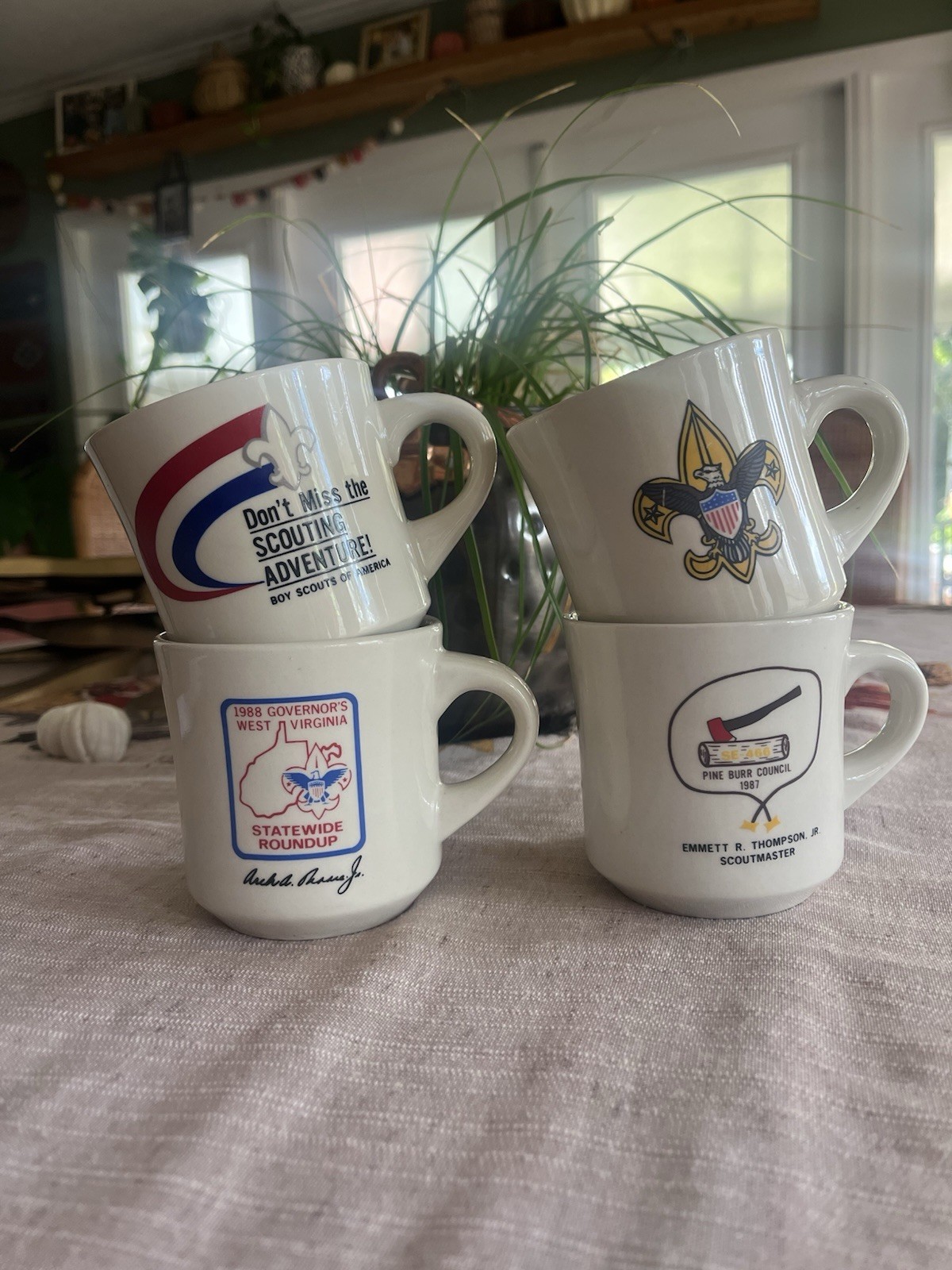 Vintage Boy Scouts BSA Coffee Mug Lot of 4 1980s 1987 1988 Scouting