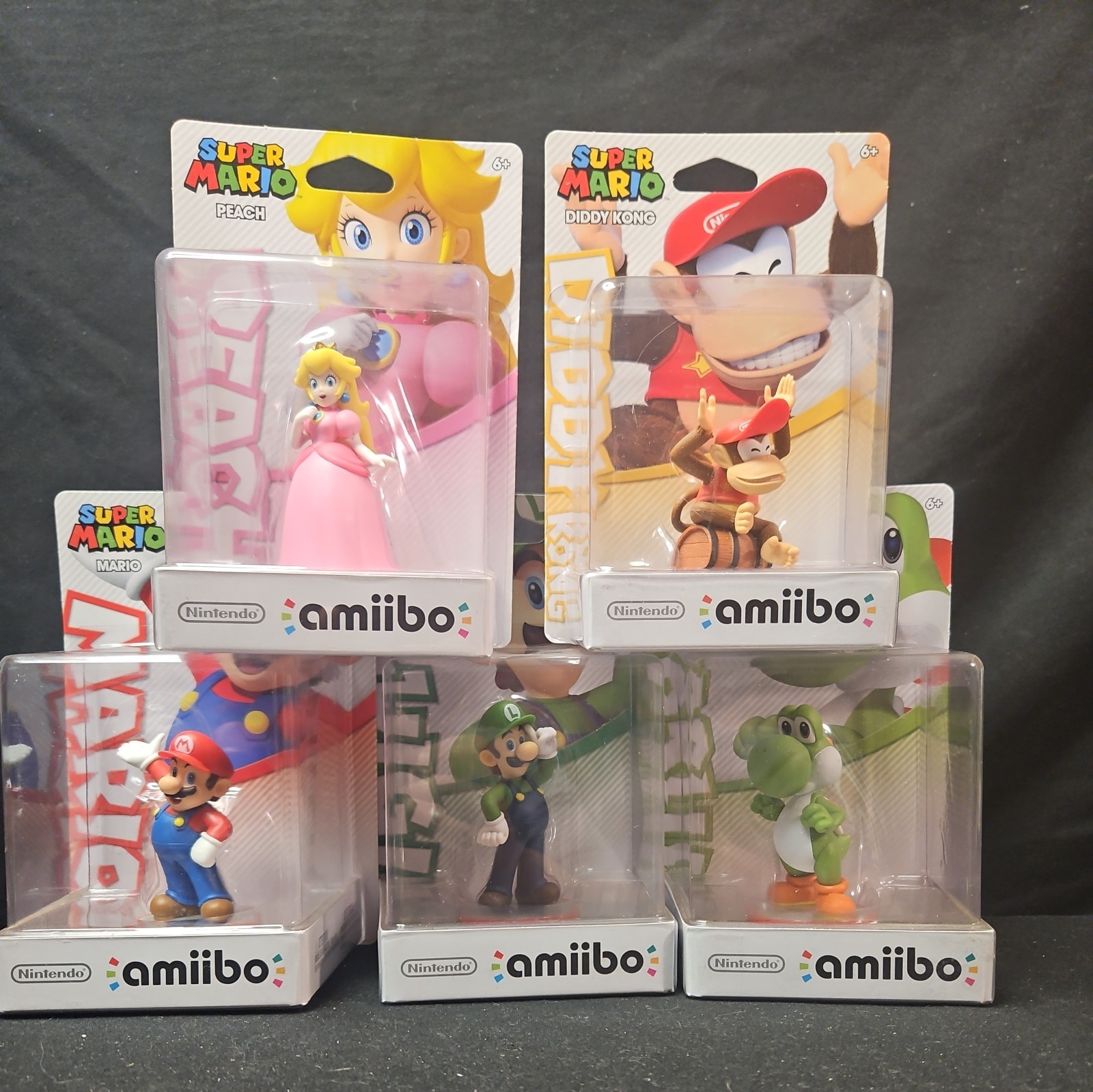 Nintendo Amiibo Super Mario Luigi Peach Yosh diddy kong 5 Figure Bulk Lot 