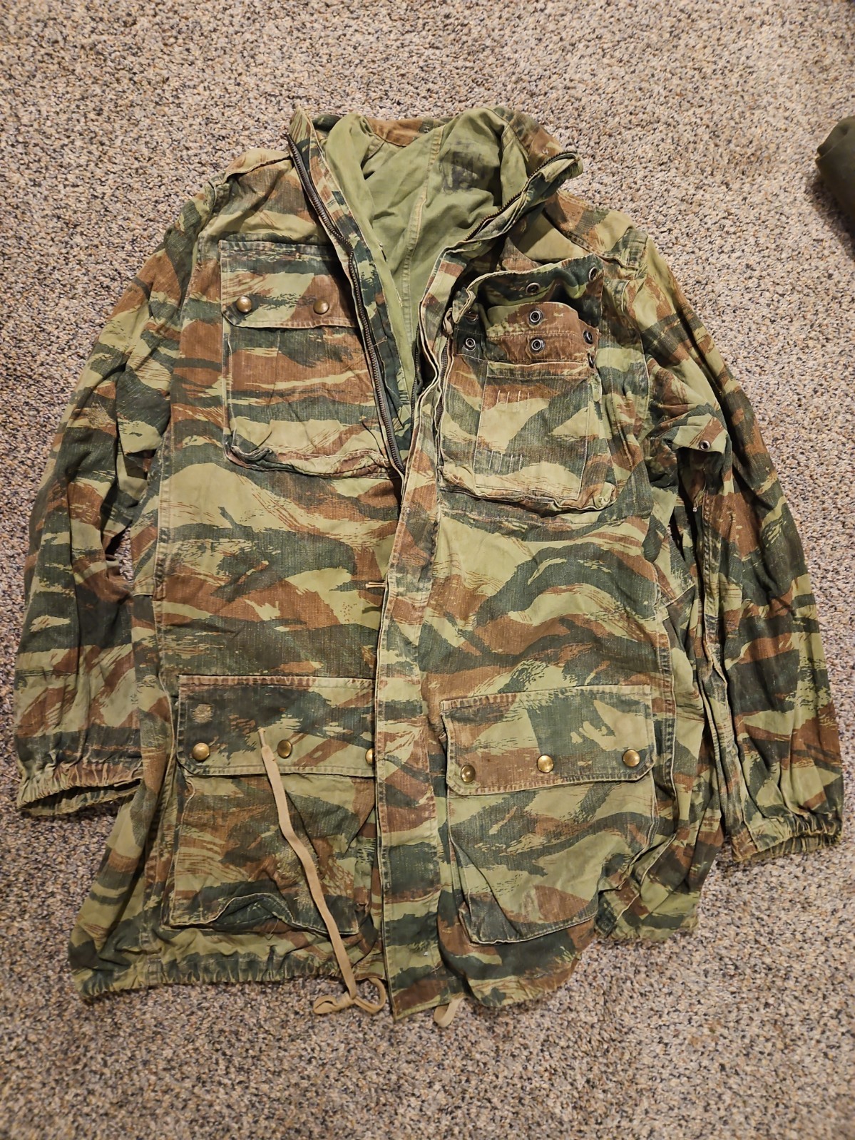 Original Vintage French Army TAP 47/56 Lizard Camouflage Jacket Size 26