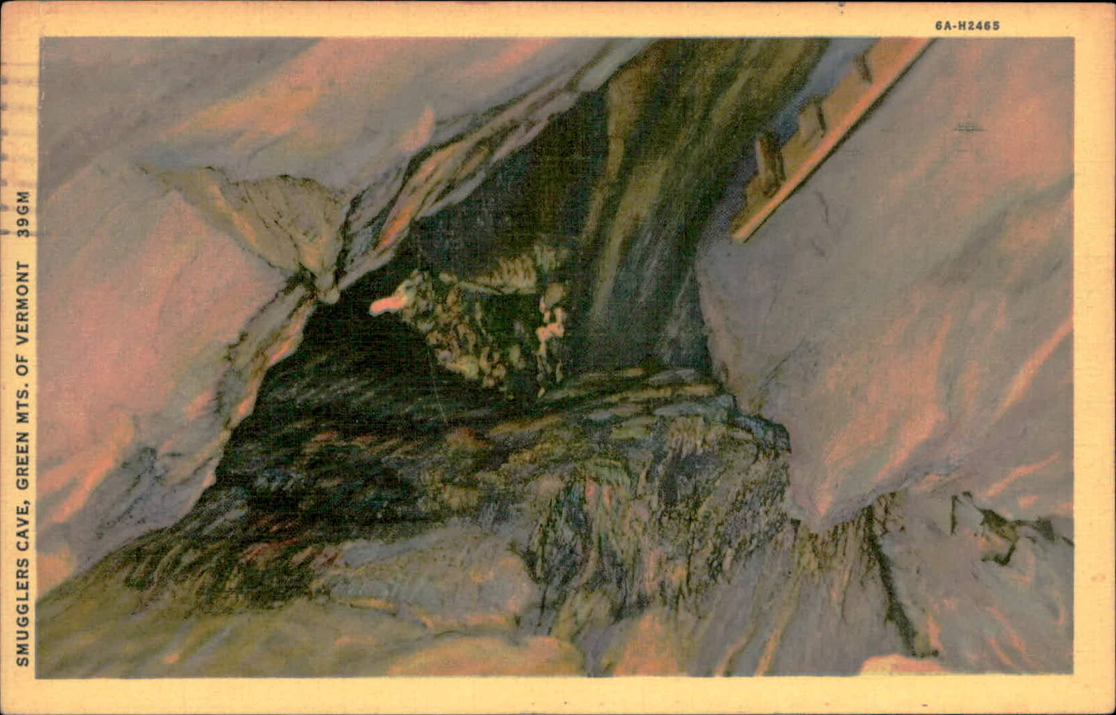 Postcard: SMUGGLERS CAVE, GREEN MTS. OF VERMONT 39GM 6A-H2465