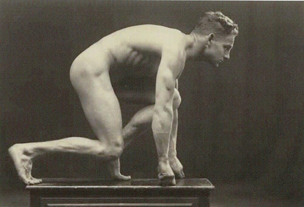 Male Sprinter in classical nude pose, gay man\'s collection 4x6
