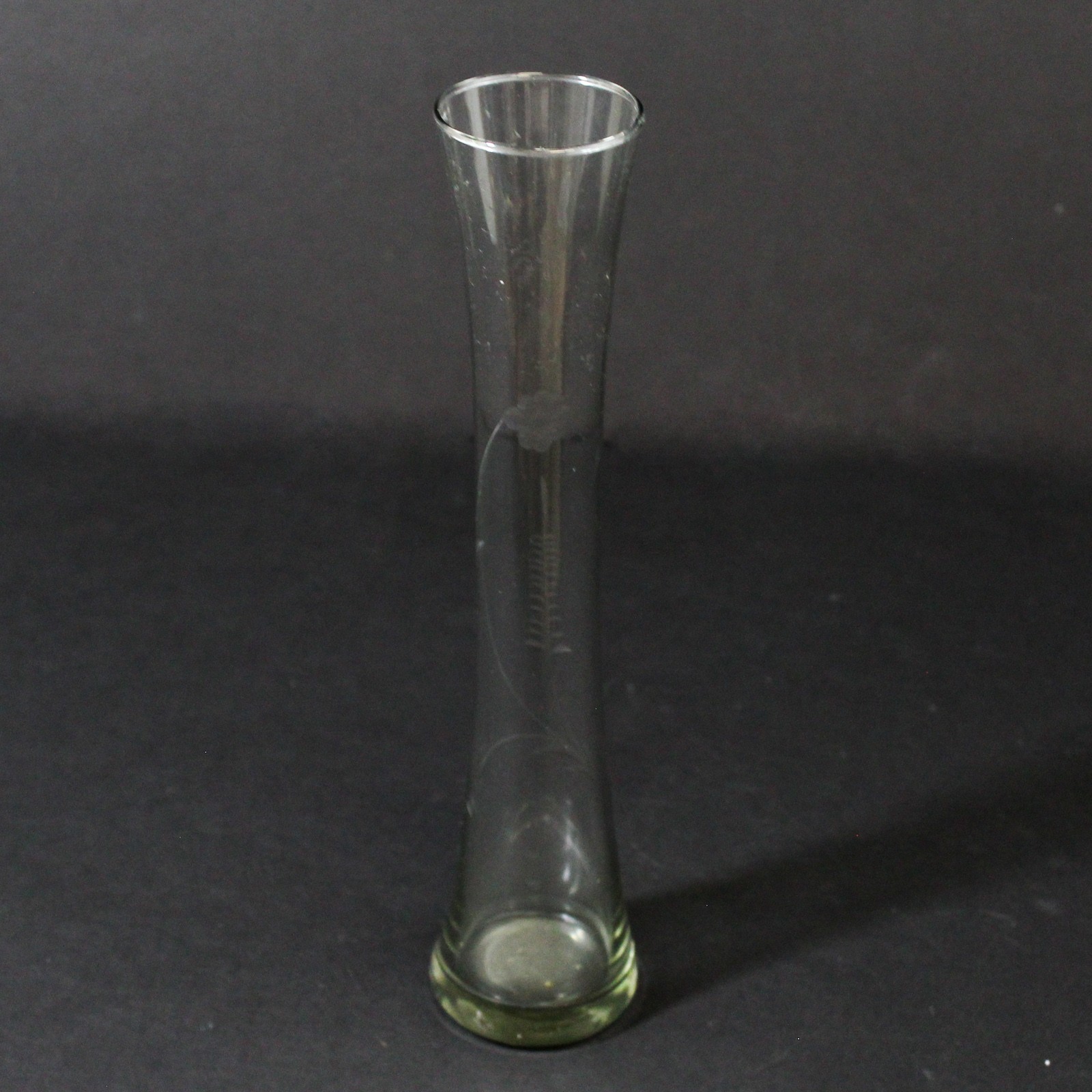 Etched Flower Clear Glass Bud Vase 10\