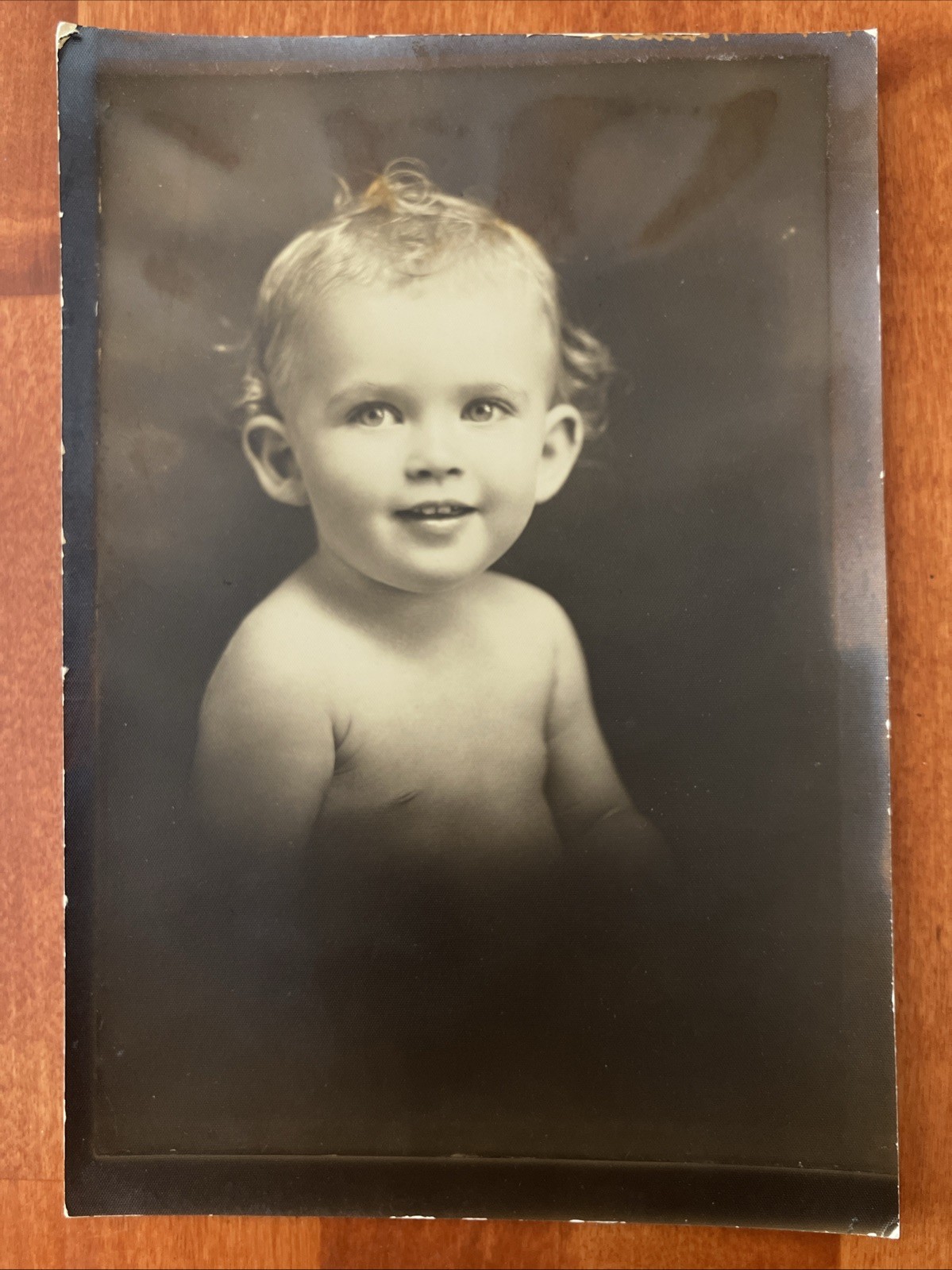 Adorable Baby Portrait Studio 5x7 Antique Photo