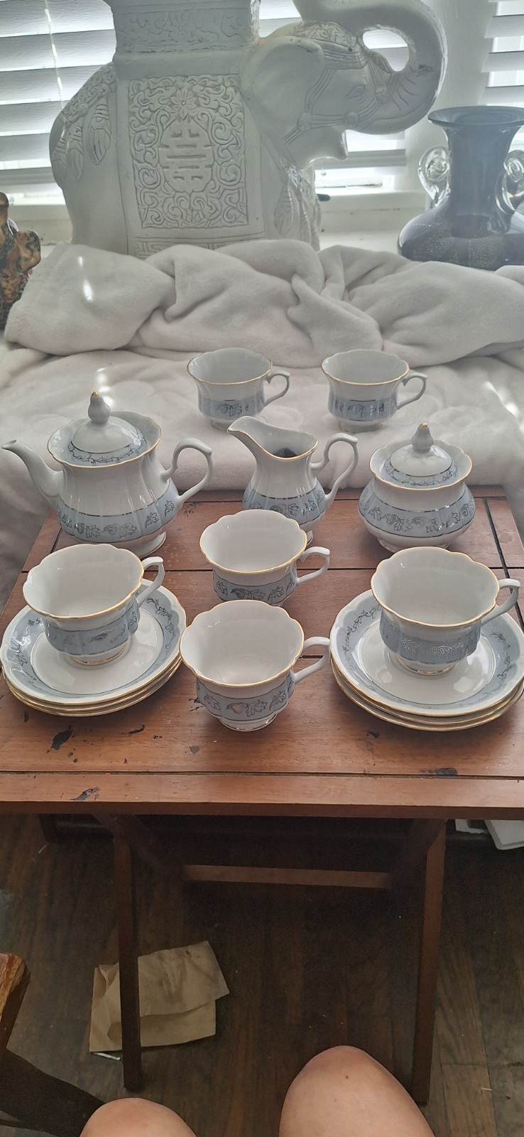 Authentic Ukrainian Soviet Tea Set  Korosten Porcelain Factory 15 Pieces Rare