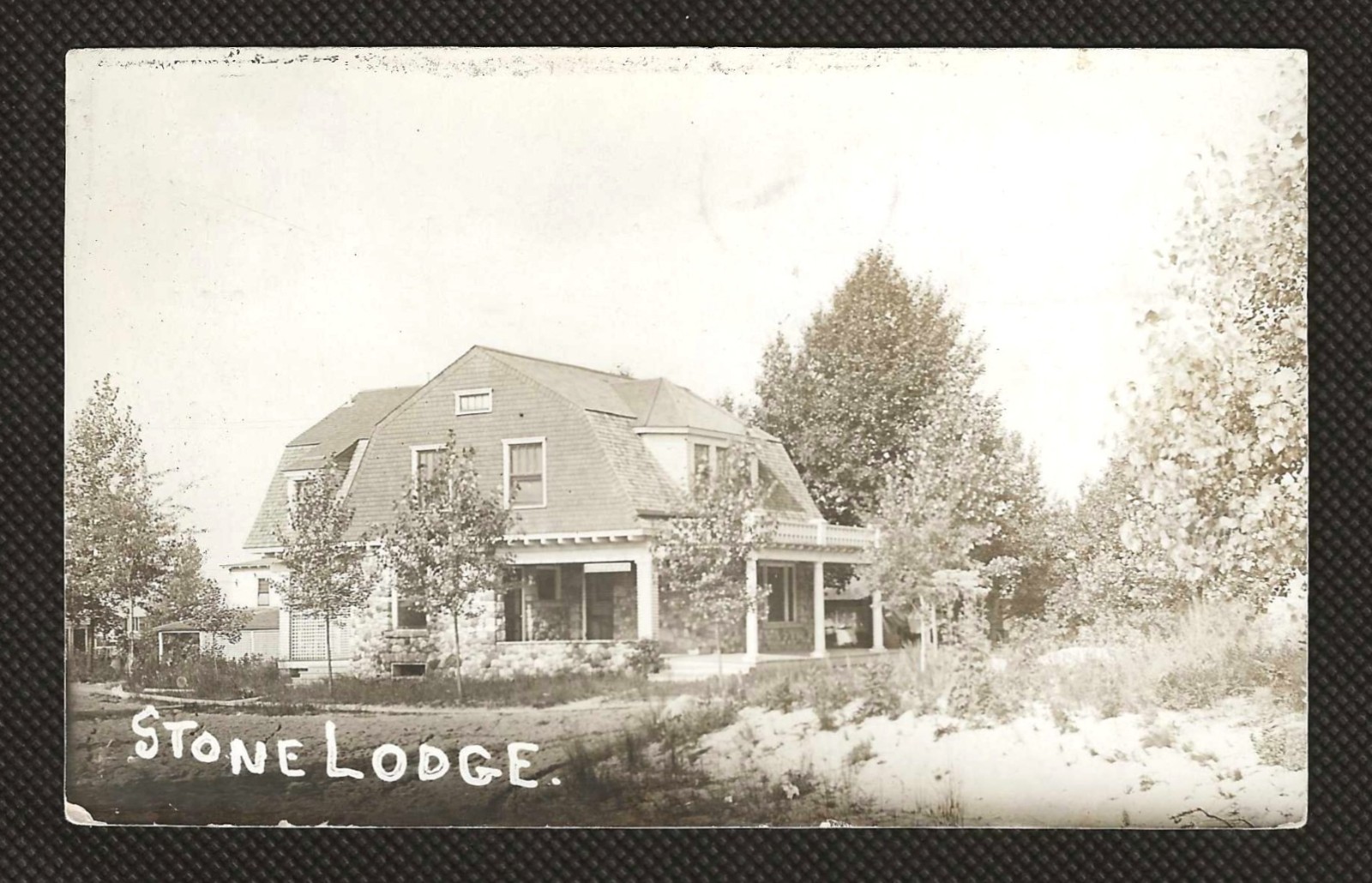 RPPC Stone Lodge Inn - Chicago IL-Illinois Postmark Real Photo Postcard 1910