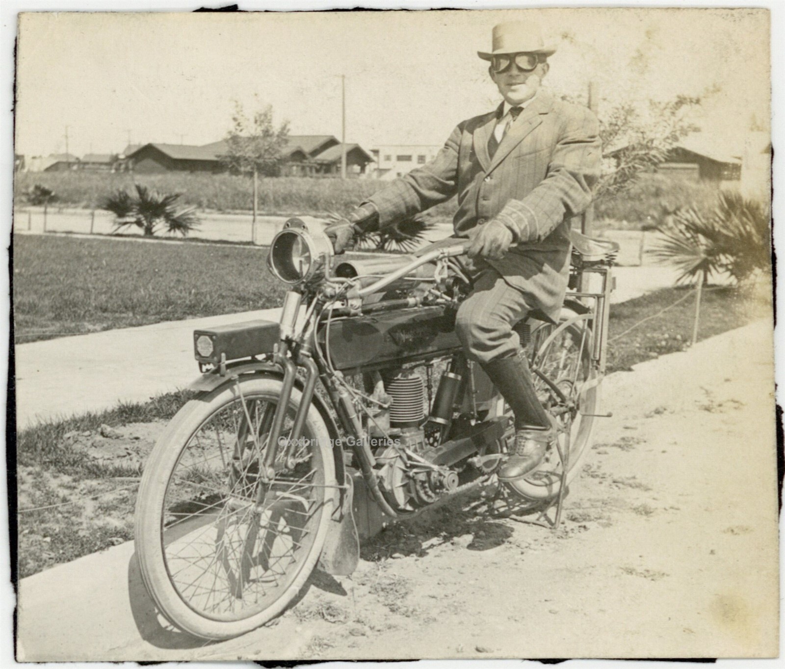 Antique Motorcycle Photo 1900s Motorbike Goggles Bicycle Vintage J10078 Antique Motorcycle Photo 1900s Motorbike Goggles Bicycle Vintage J10078