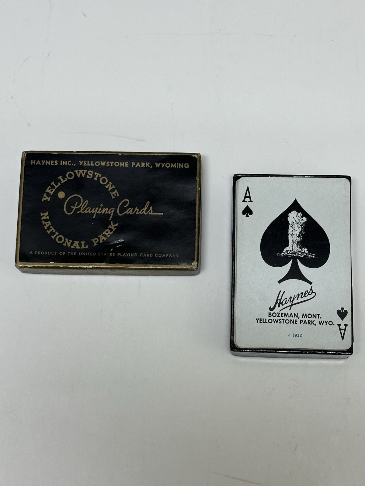 Vintage Yellowstone Playing Cards W/box.  1947 - Haynes Inc