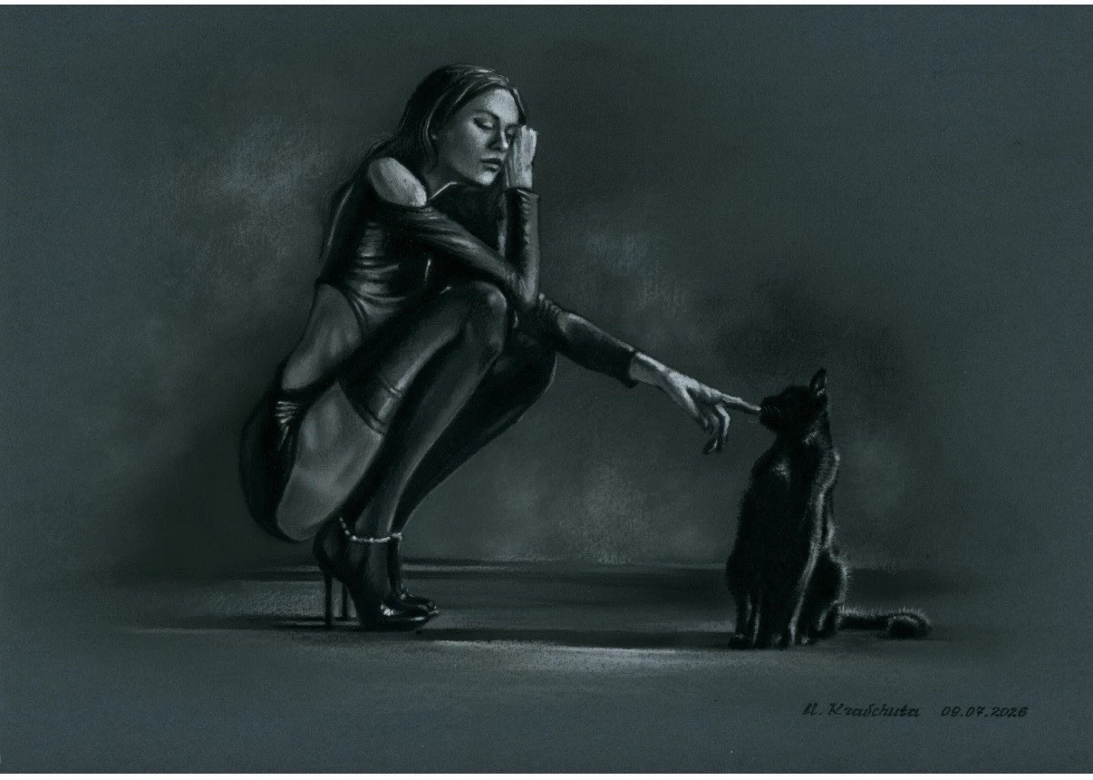Batman: Catwoman - 9x13 Original Pastel Art by K. Oleksandra w/COA - NOT a Print