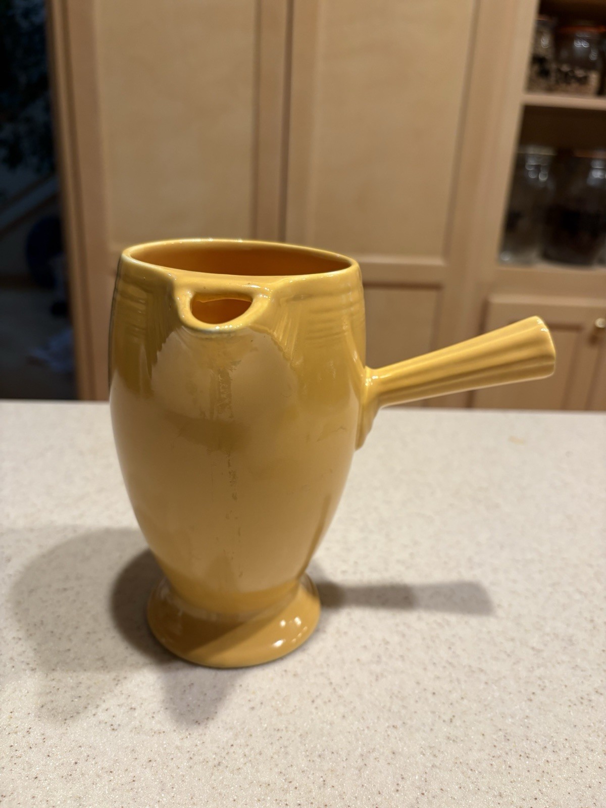 Rare Vintage Fiesta Yellow After Dinner Stick Handled Demitasse Coffee Pot