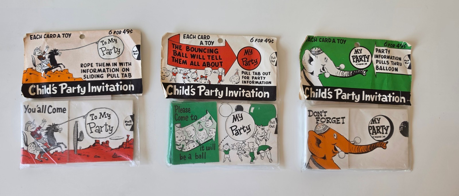 Vintage Children\'s Party Invitations - 3 packages