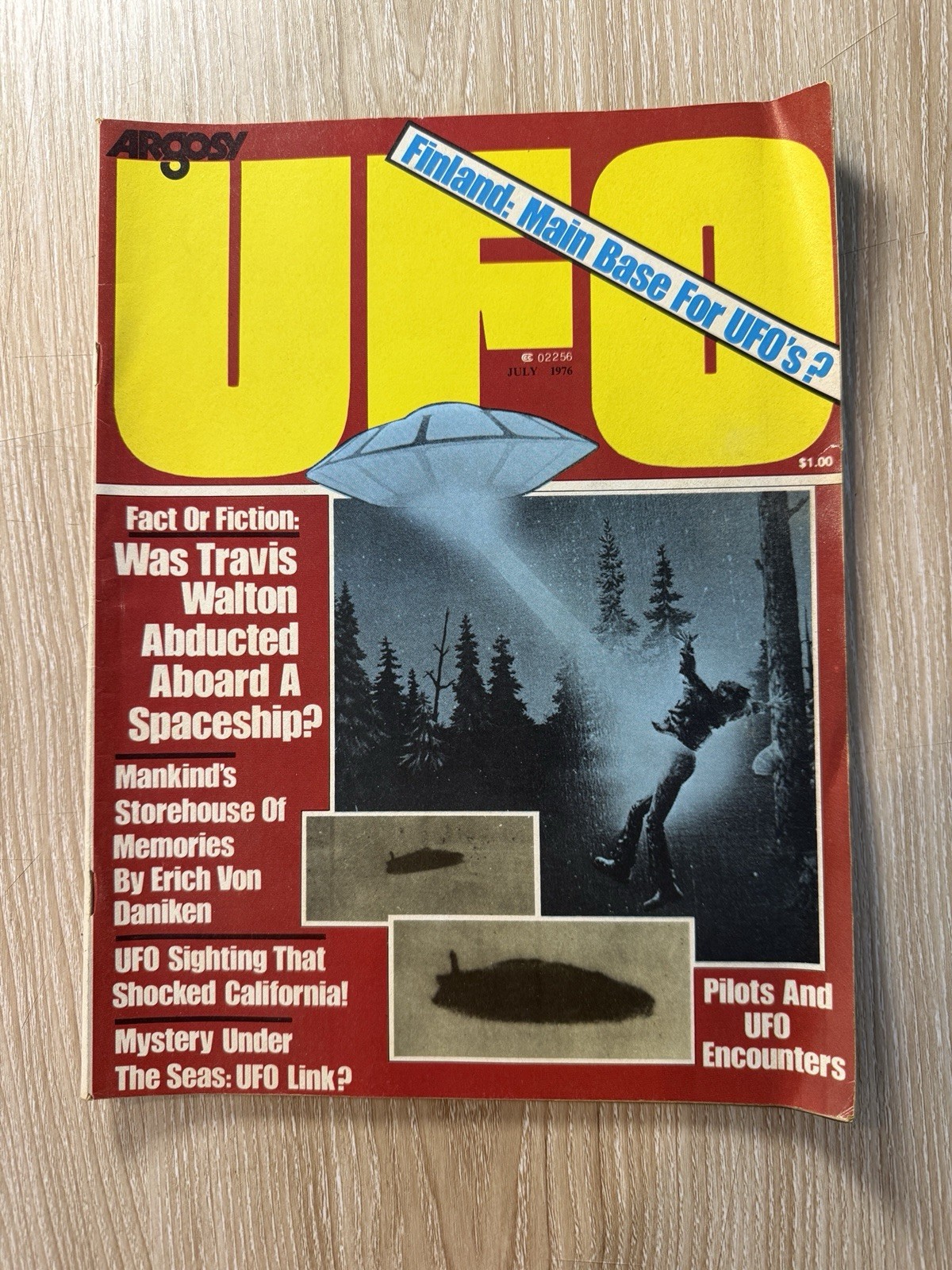 1976 Argosy UFO Magazine July Travis Walton Erich von Daniken Flying Saucers