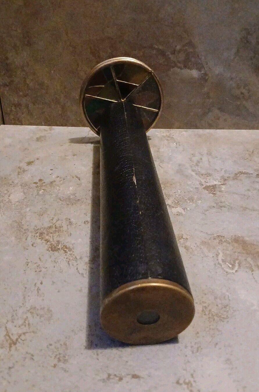 Vintage Kaleidoscope Double Wheel Stained Glass Leather 