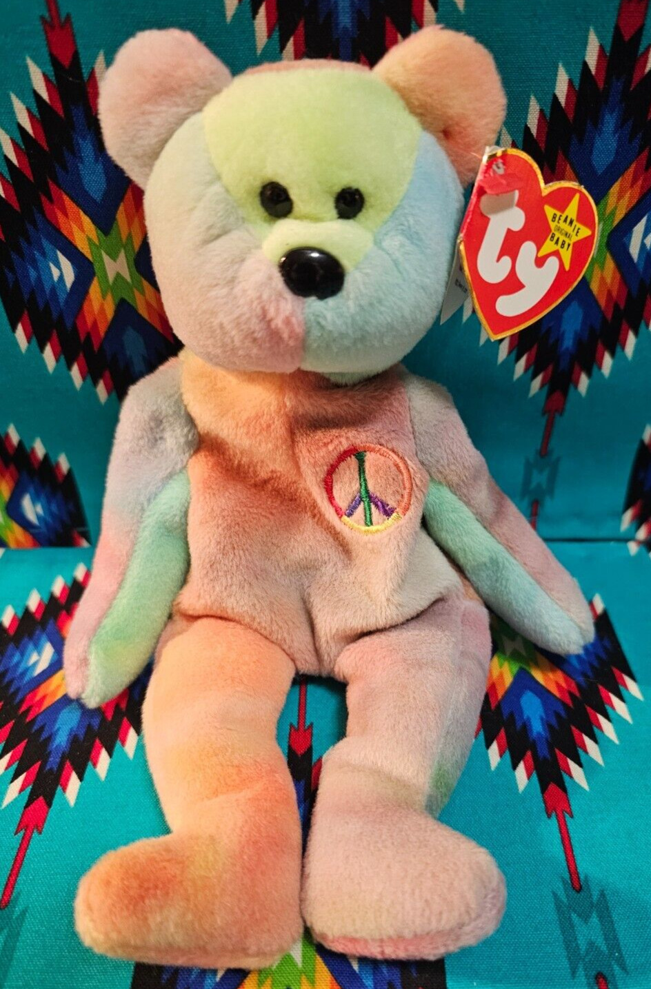 Ty Beanie Babies - Peace Bear -  #4053 - 1996