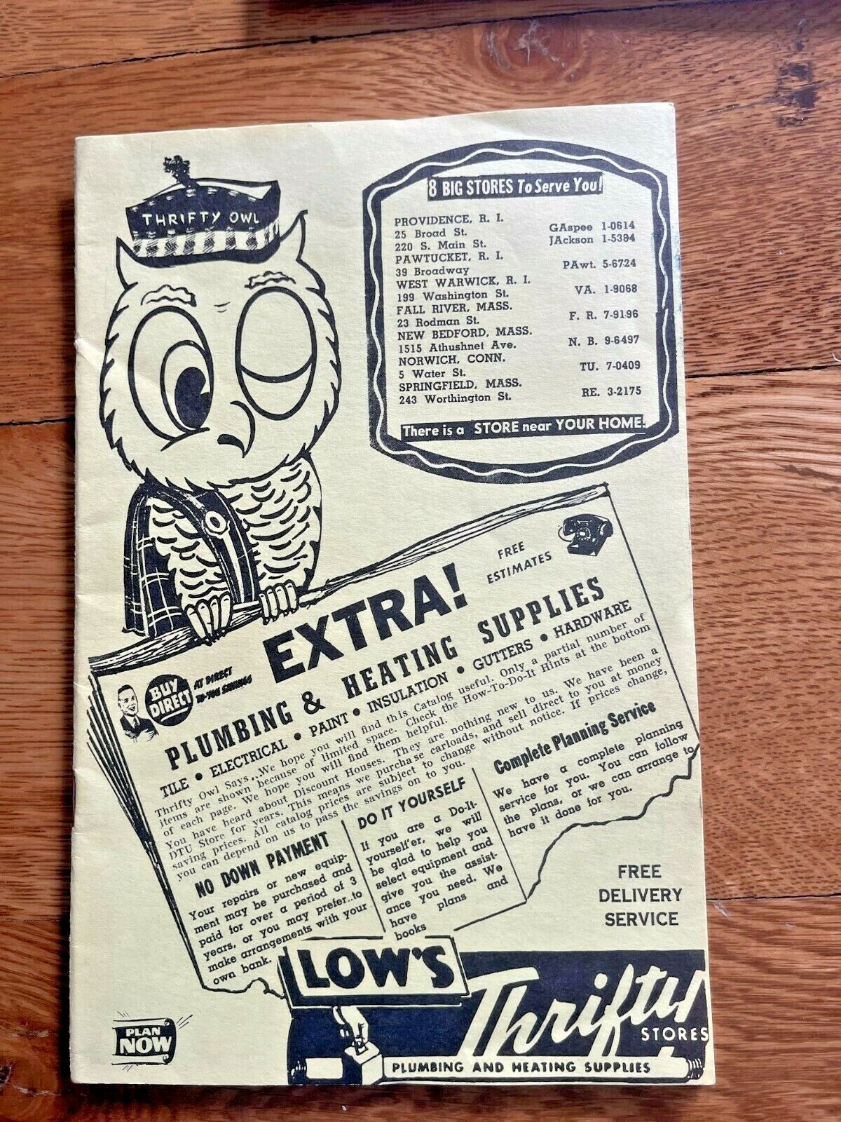 Rare Vintage 1950\'s Advertising Booklet LOW\'S THRIFTY STORES-PLUMBING & HEATING