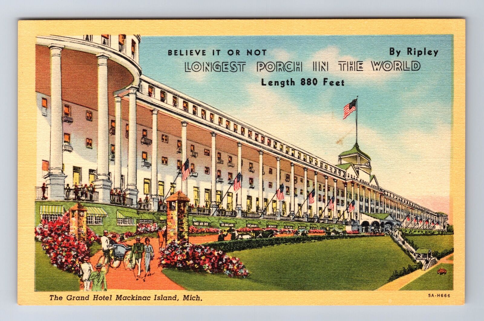 Mackinac Island MI-Michigan, The Grand Hotel, Advertisement, Vintage Postcard