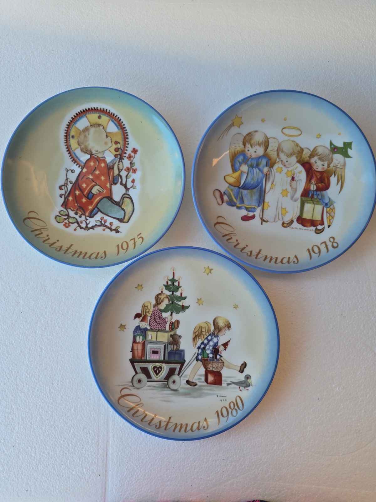 Lot 3 Schmid Berta Hummel Christmas Plates 1975 1978 1980 West Germany Vintage
