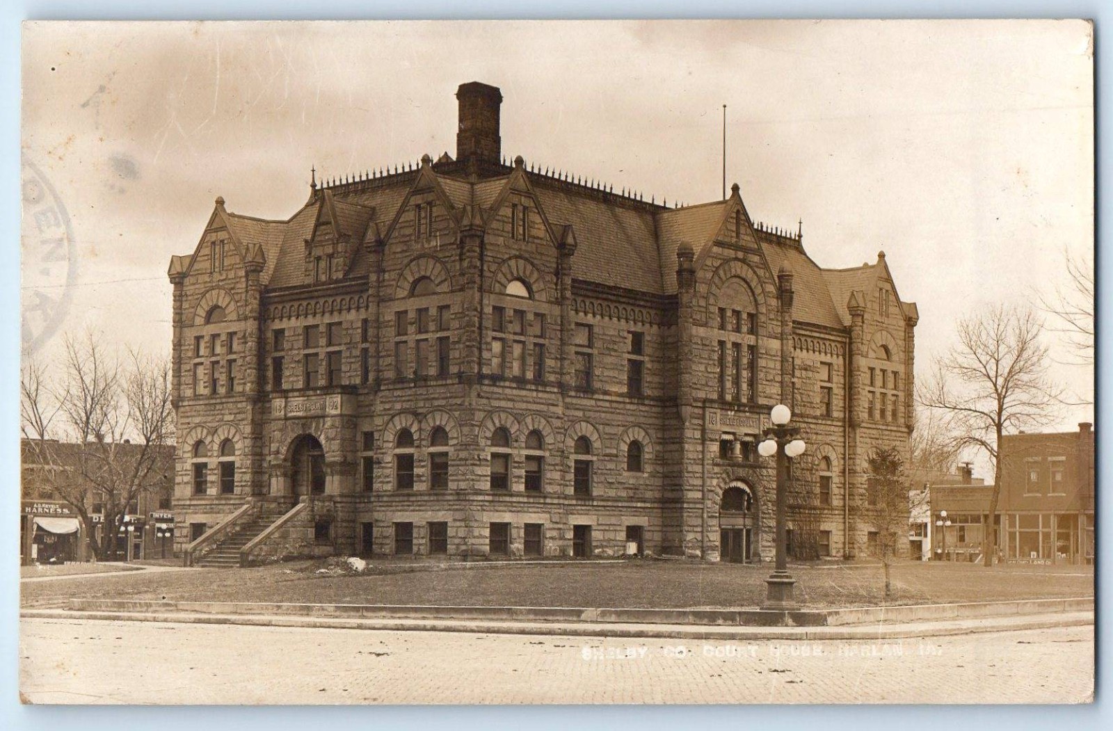 c1910\'s Shelby Co. Court House Building Harlan Iowa IA RPPC Photo Postcard