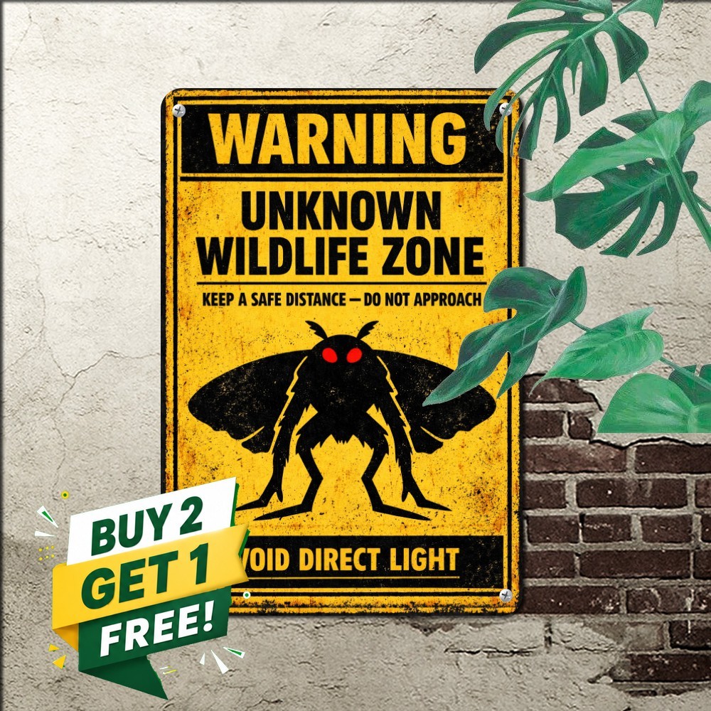 Caution Bigfoot Sasquatch Area Retro Metal Tin Sign Funny Wall Art 8x12